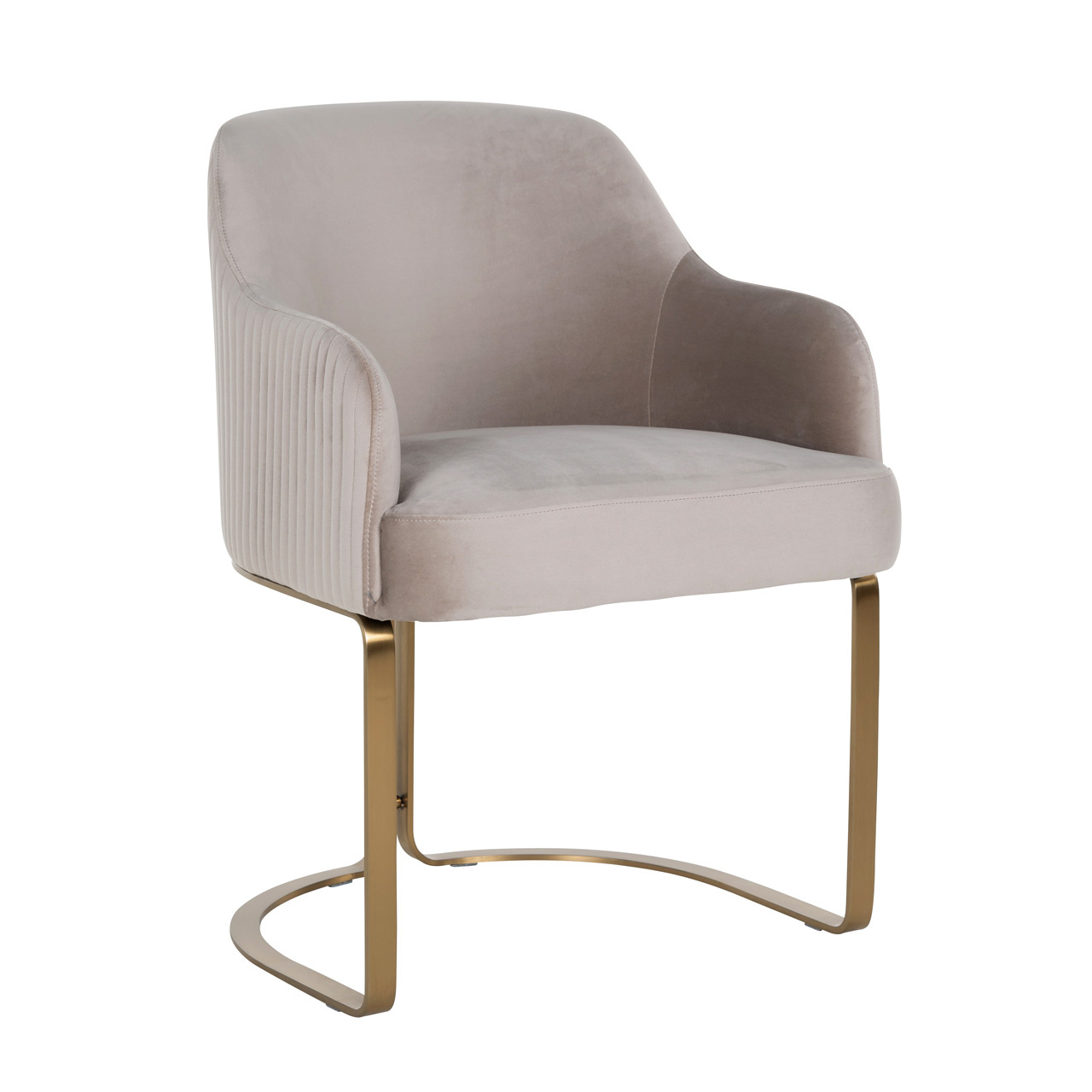 Stoel Hadley Khaki velvet / Brushed gold (Quartz Khaki 903)