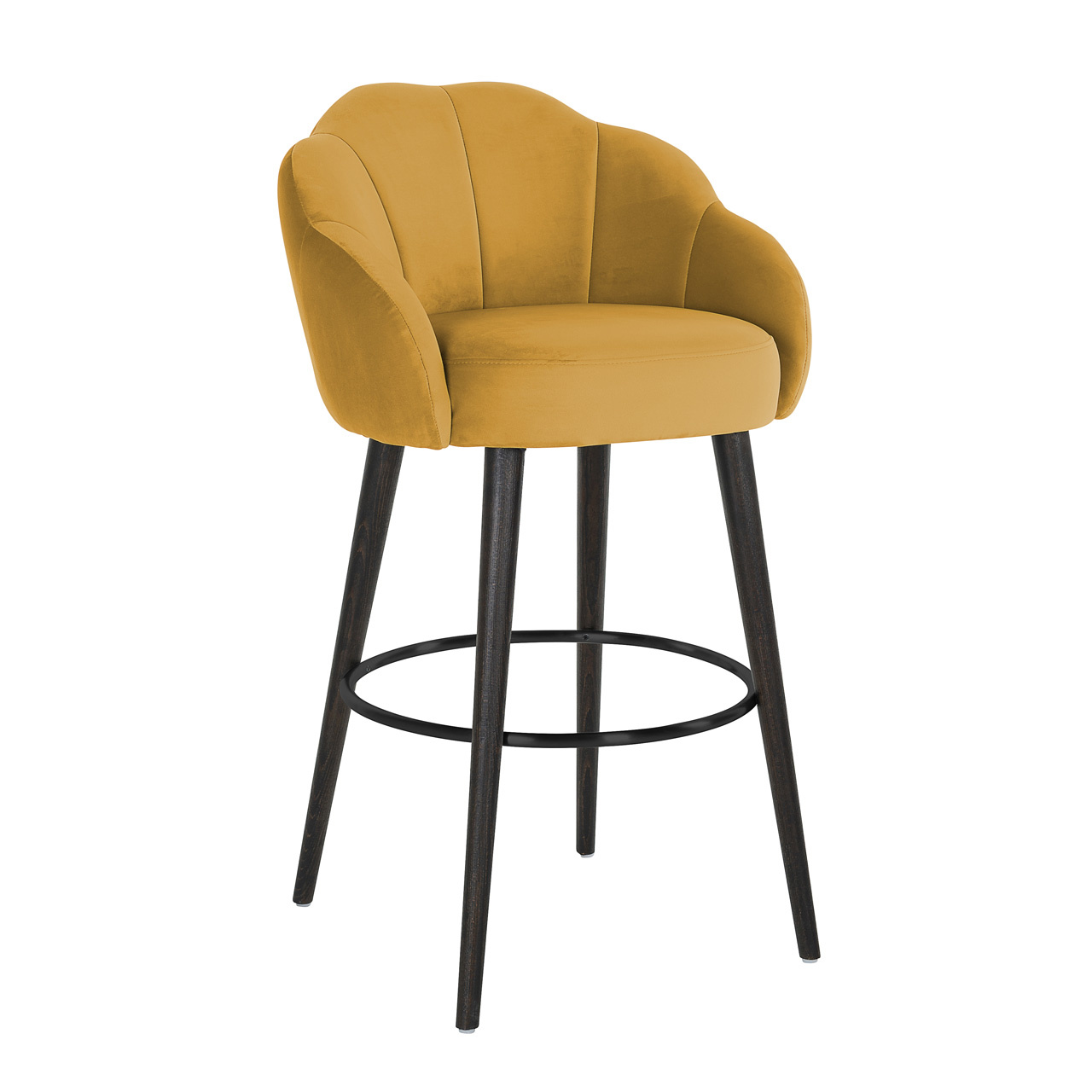 Barstoel Tulip Ochre velvet (Quartz Oaker 402)
