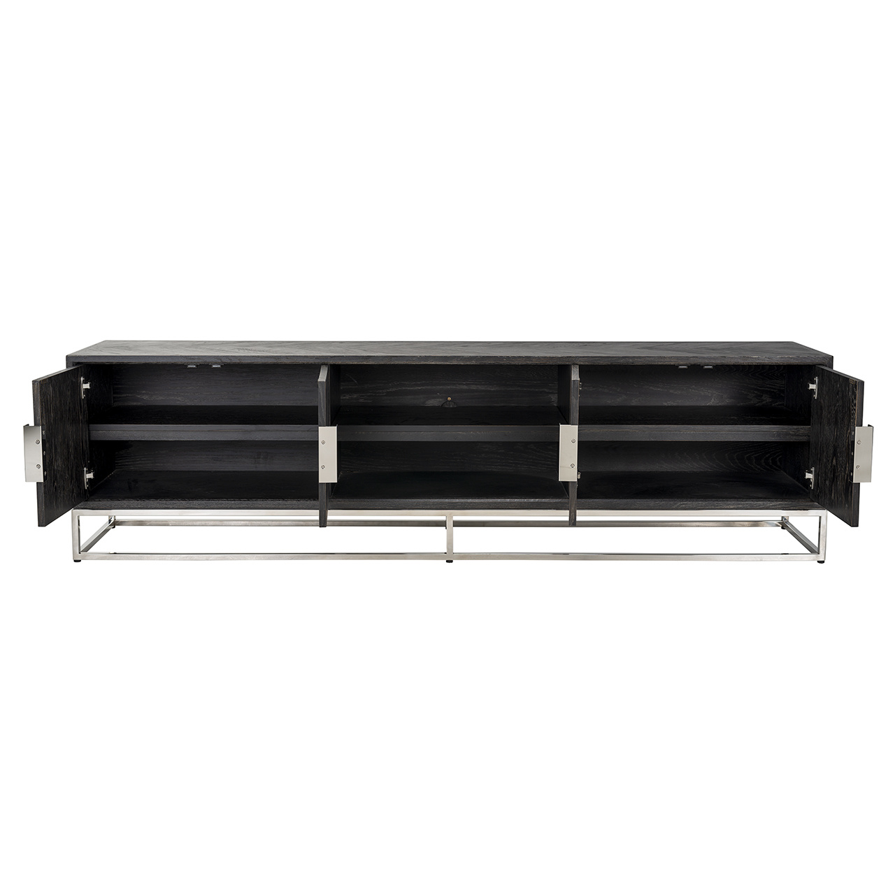 TV-dressoir 220 Blackbone silver 4-deuren (Zilver)