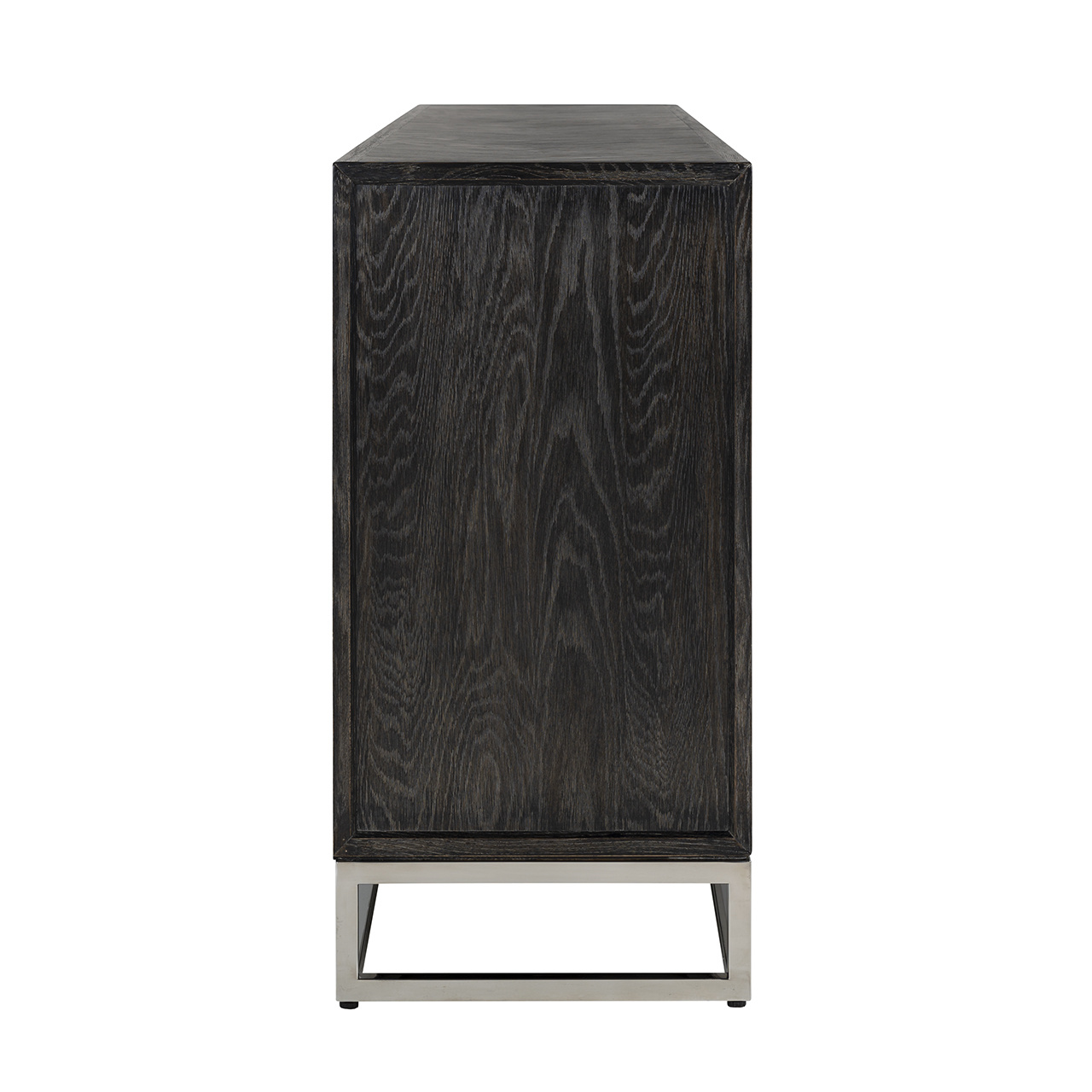 Dressoir Blackbone silver 4-deuren + open vak (Zilver)