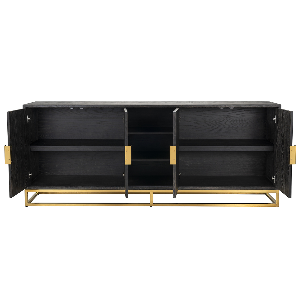 Dressoir Blackbone gold 4-deuren + open vak (Goud)