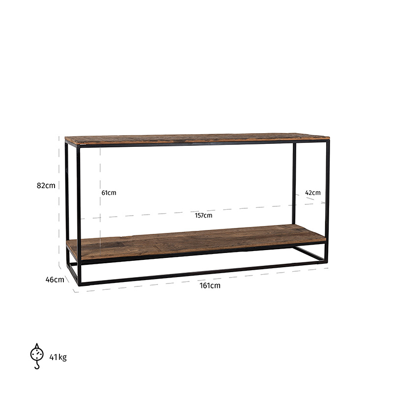 Wandtafel Raffles, gerecyceld hout