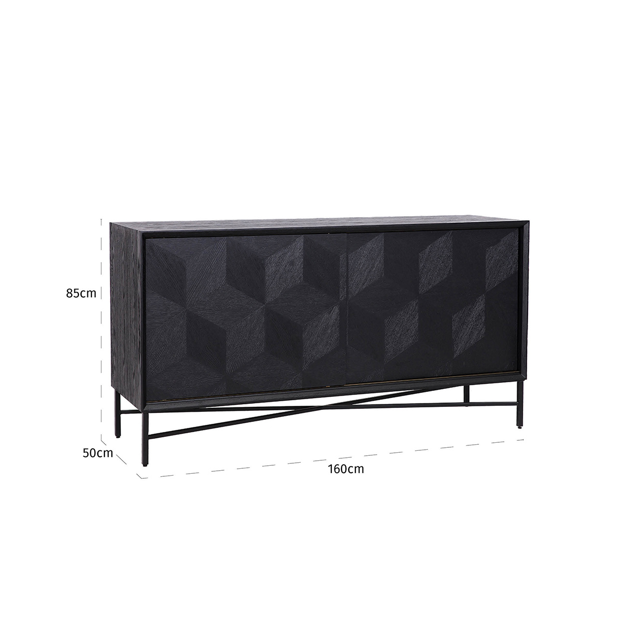 Dressoir Blax 2-schuifdeuren (Zwart)