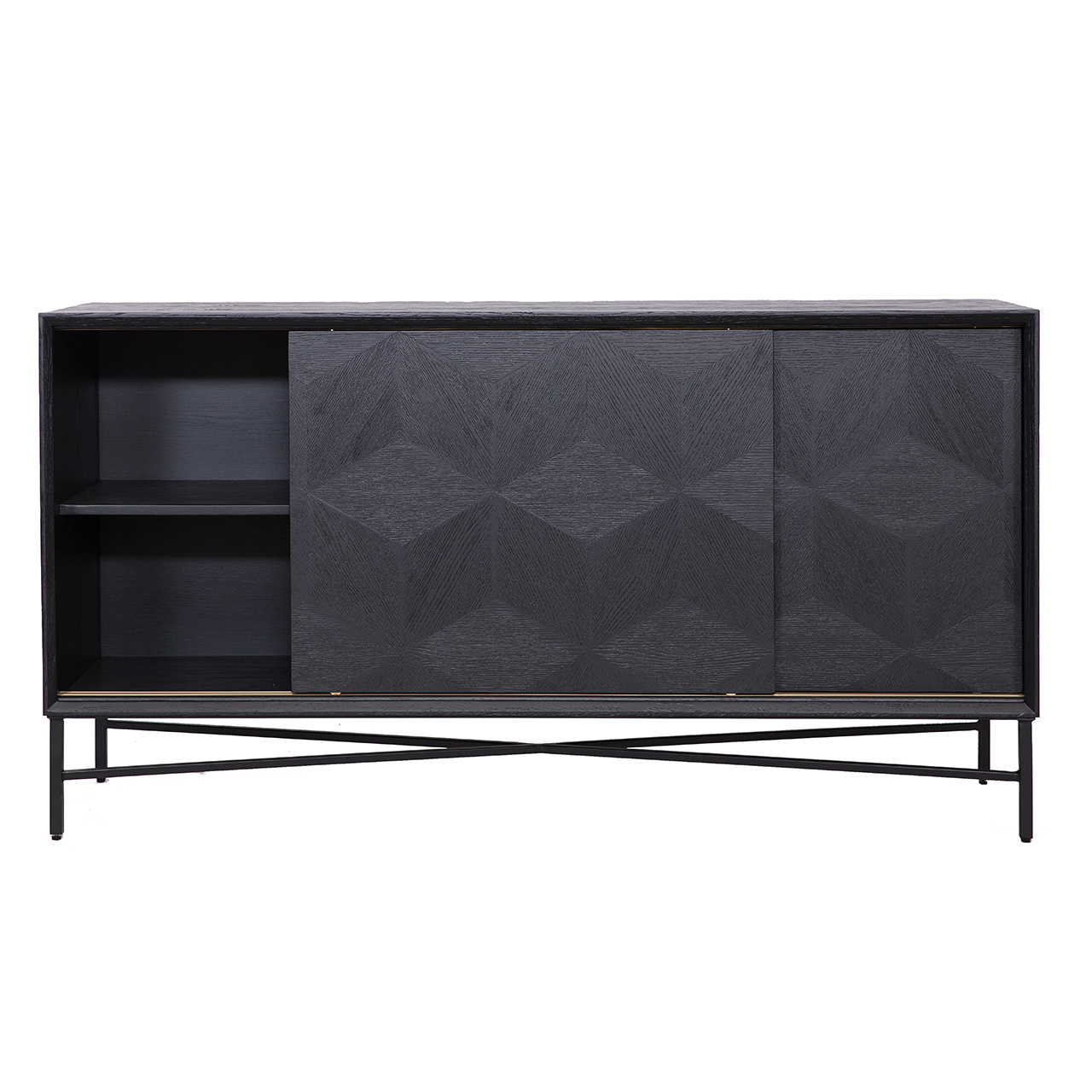 Dressoir Blax 2-schuifdeuren (Zwart)