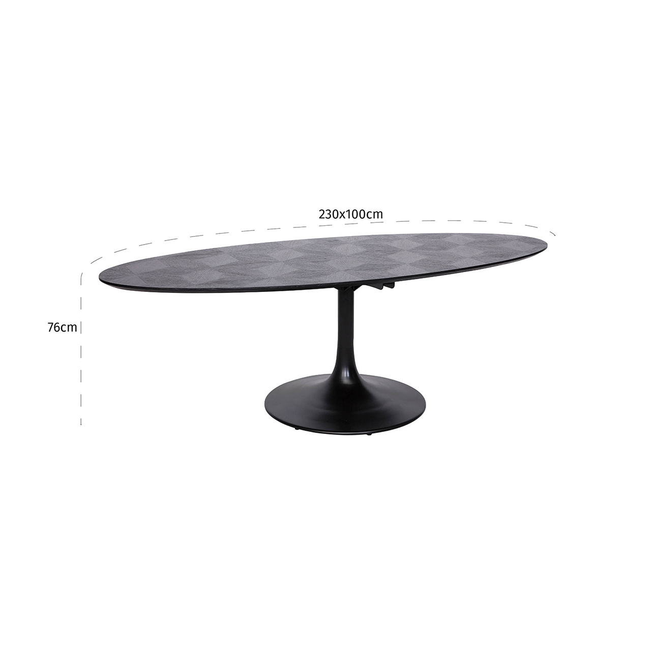 Eettafel Blax Ovaal 230x100 (Zwart)