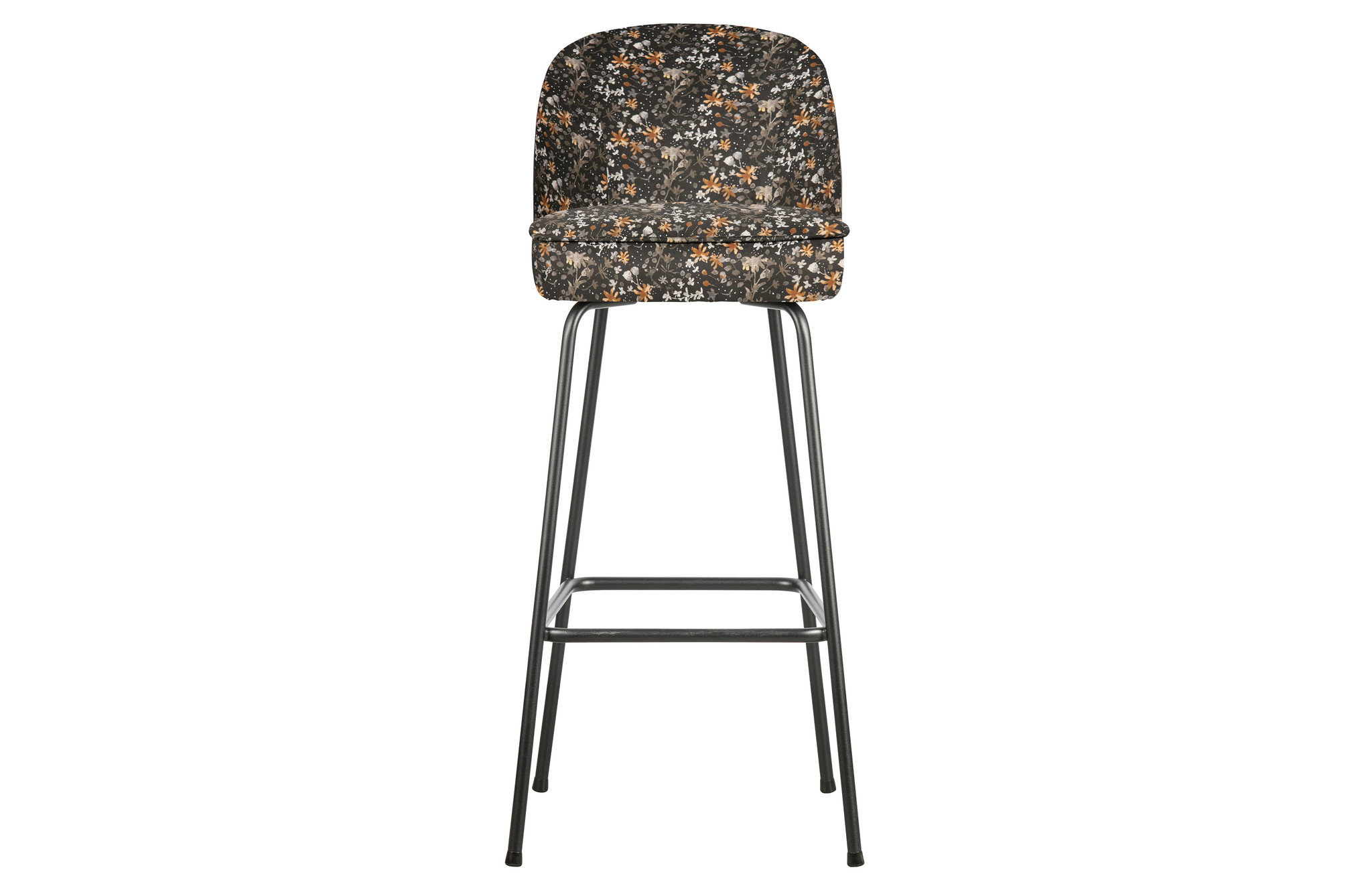 Vogue Barstoel 80cm Fluweel Aquarel Flower Zwart