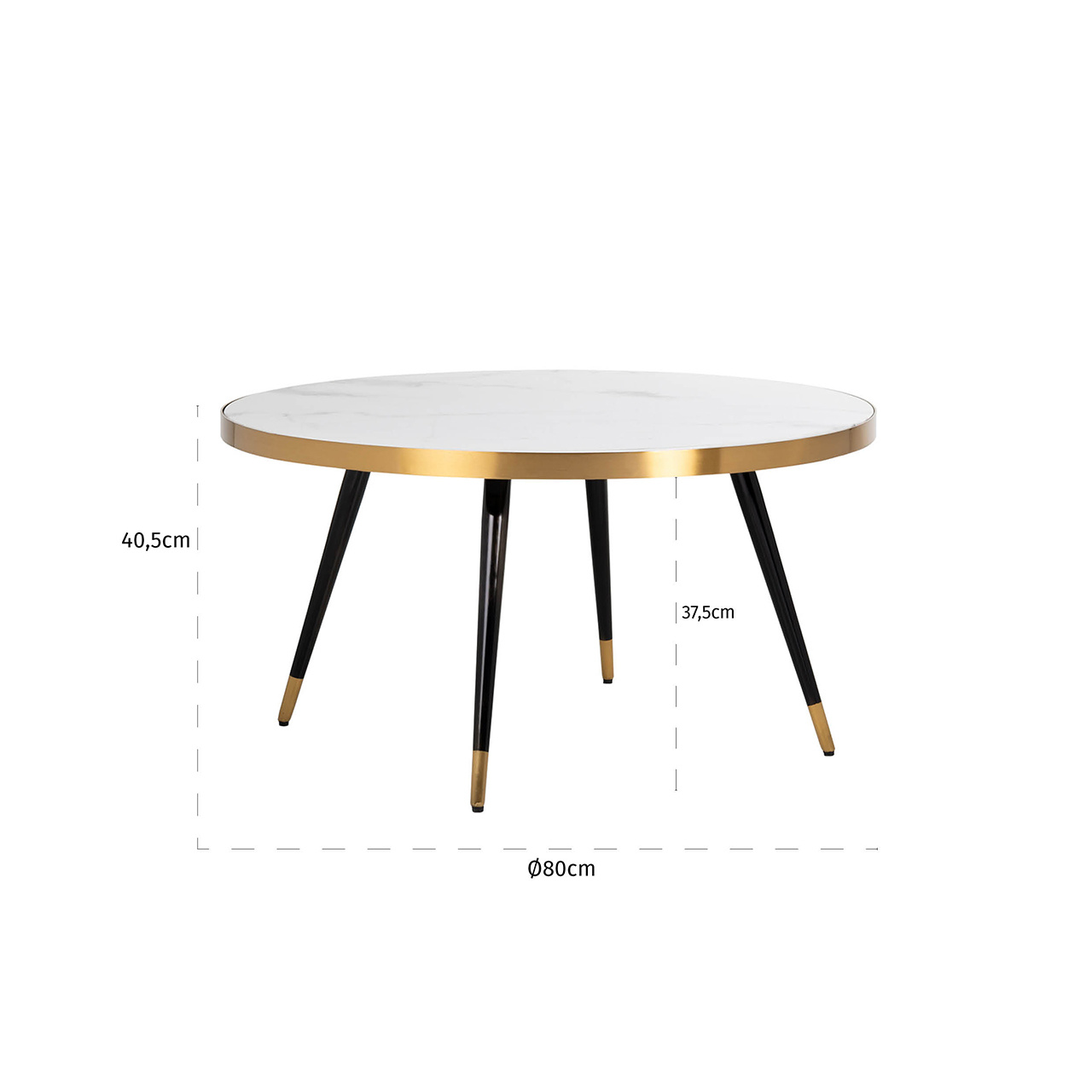 Salontafel Delia 80Ø (Brushed Gold)