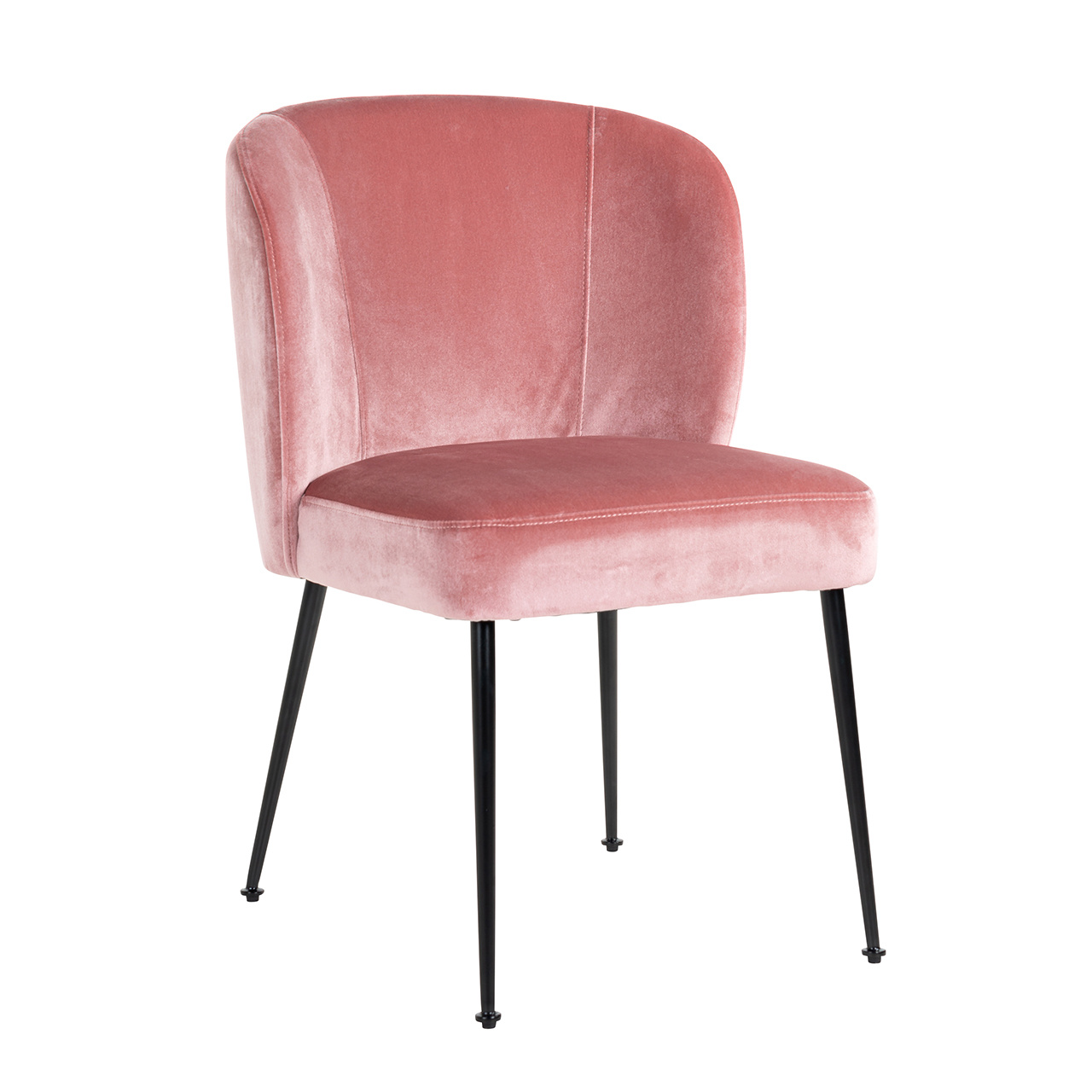 Stoel Fallon Blush Velvet / black (Genova 706 Blush)