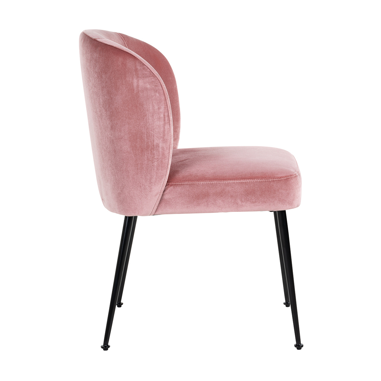Stoel Fallon Blush Velvet / black (Genova 706 Blush)