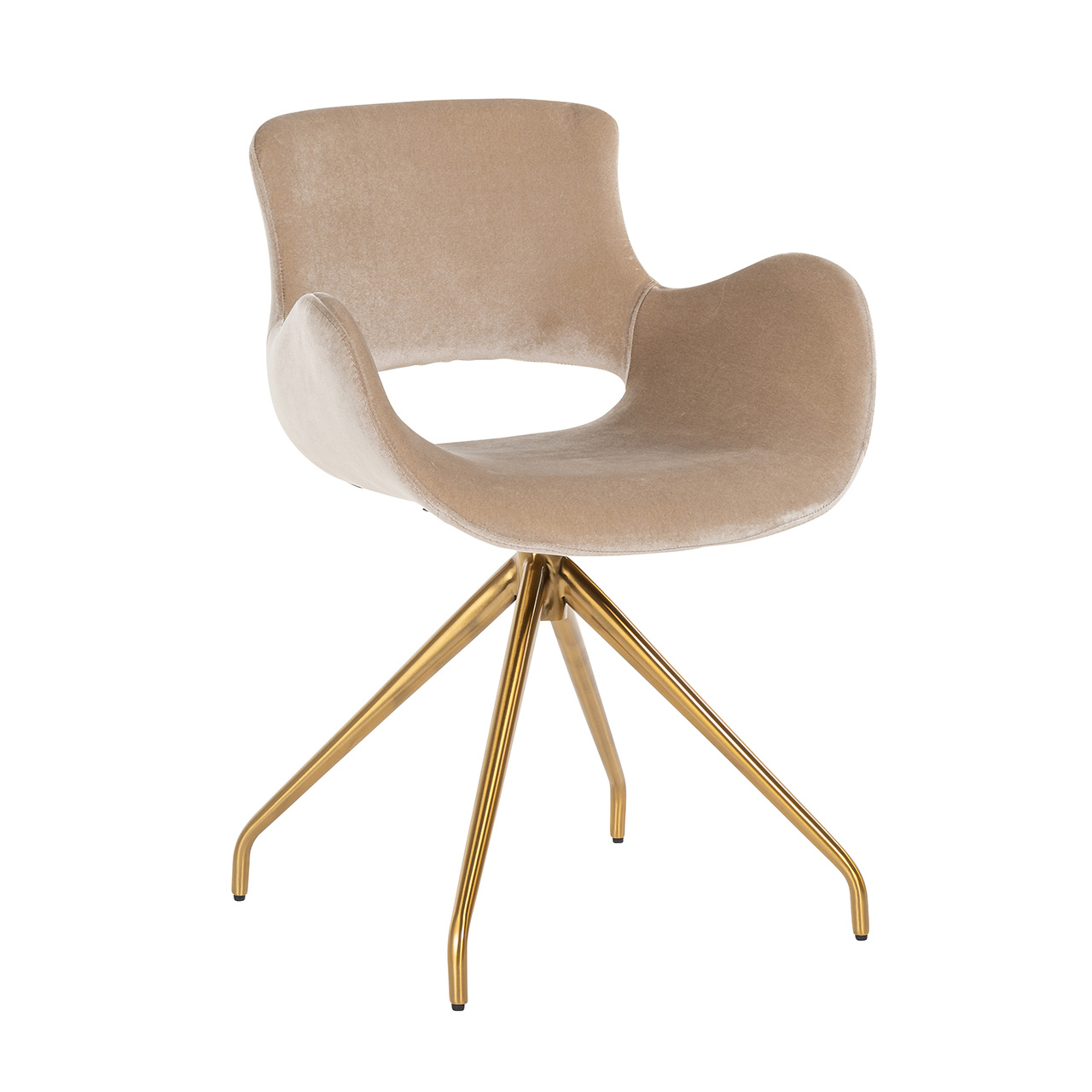 Stoel Sierra Sand Velvet / Brushed Gold (Genova 904 Sand)