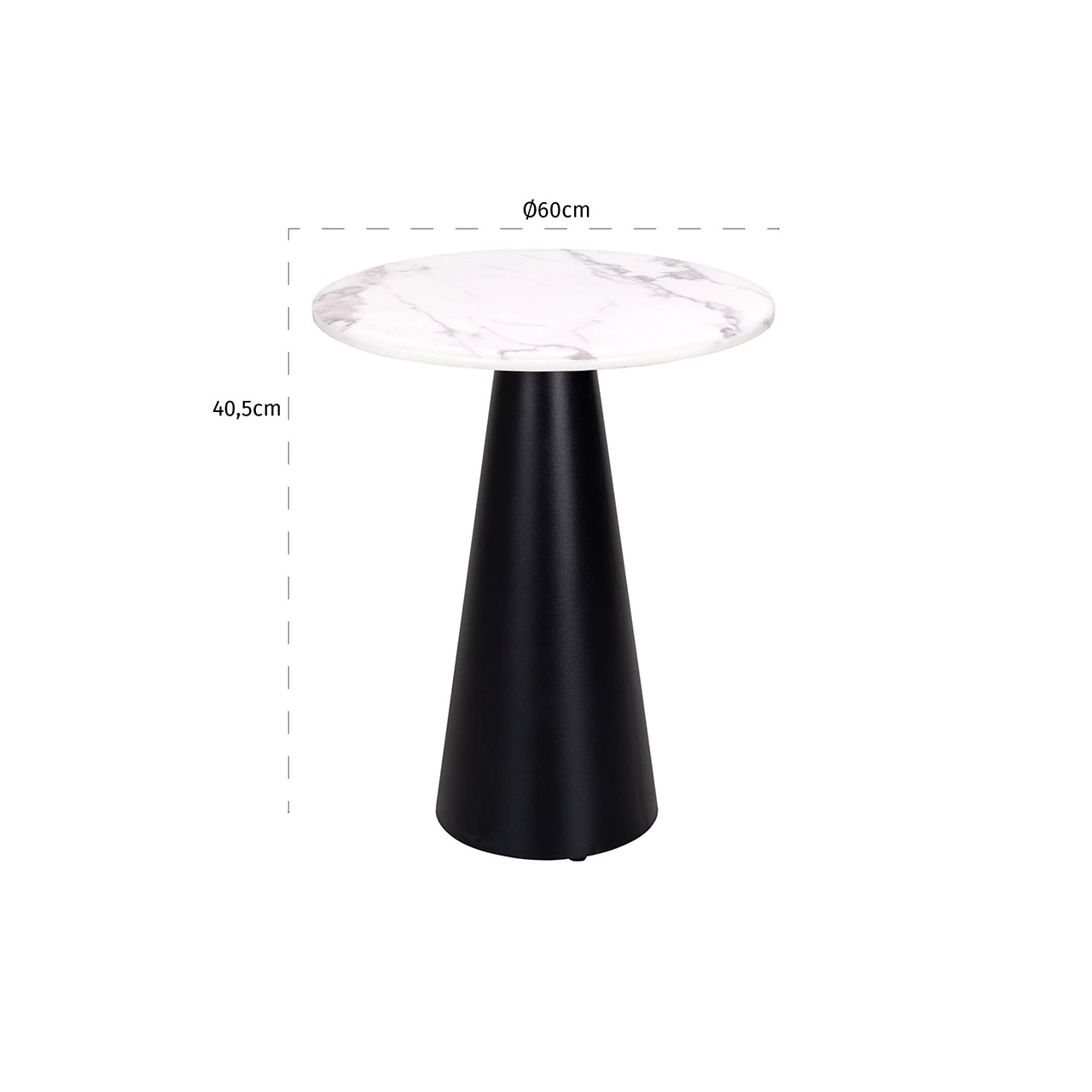 Bijzettafel Degas rond 50Ø (White)