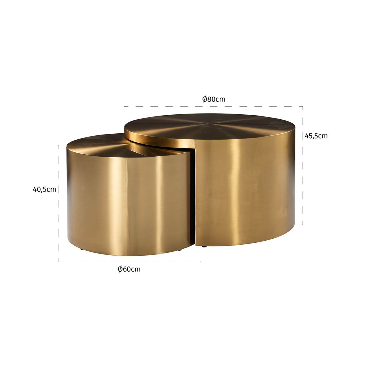 Salontafel Big & Rich set van 2 brushed gold (Brushed Gold)