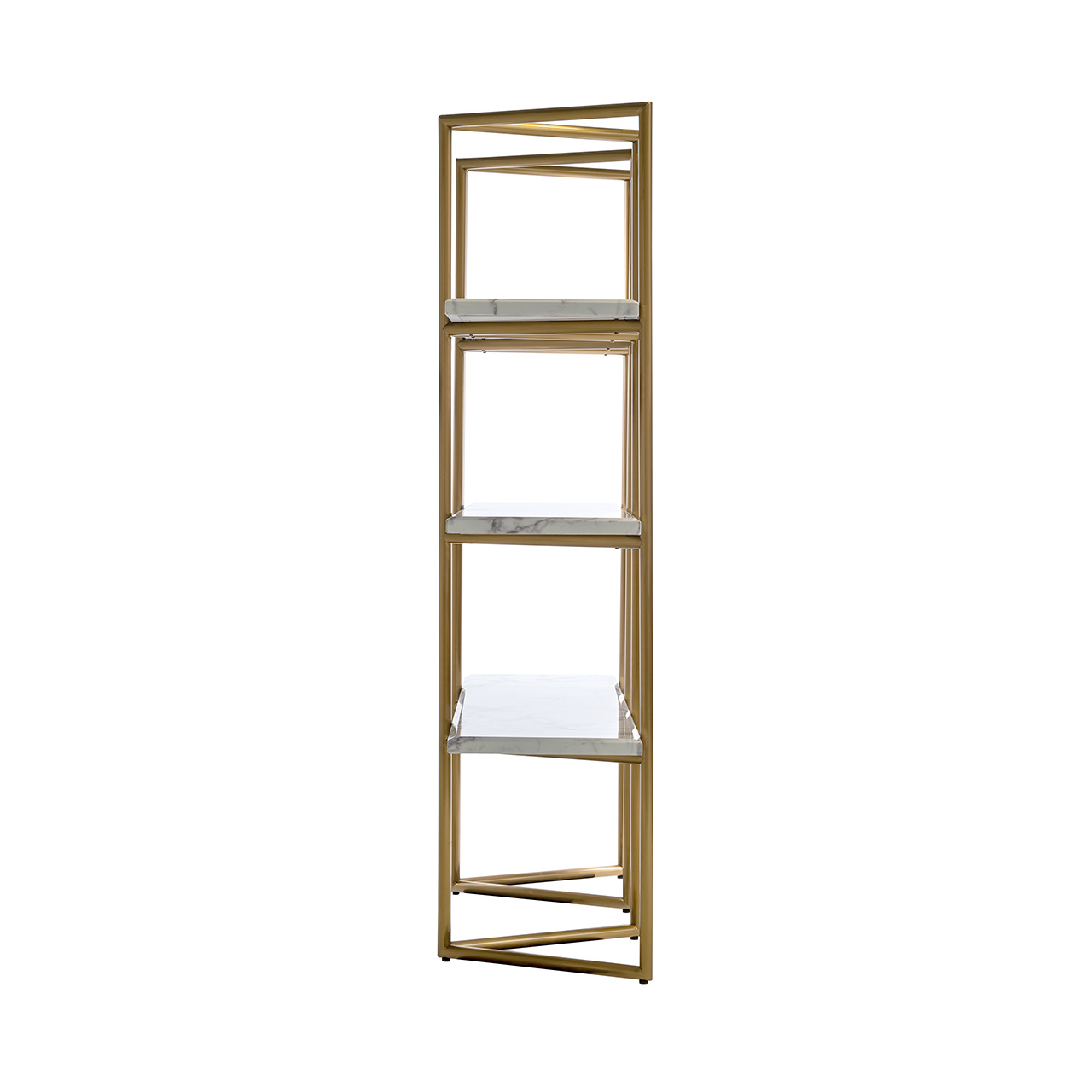 Wandkast Lagrand met 3 planken faux marmer (Goud)