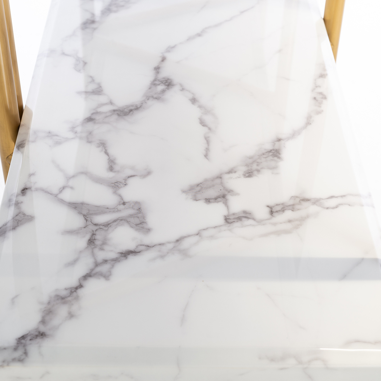 Wandkast Lagrand met 3 planken faux marmer (Goud)