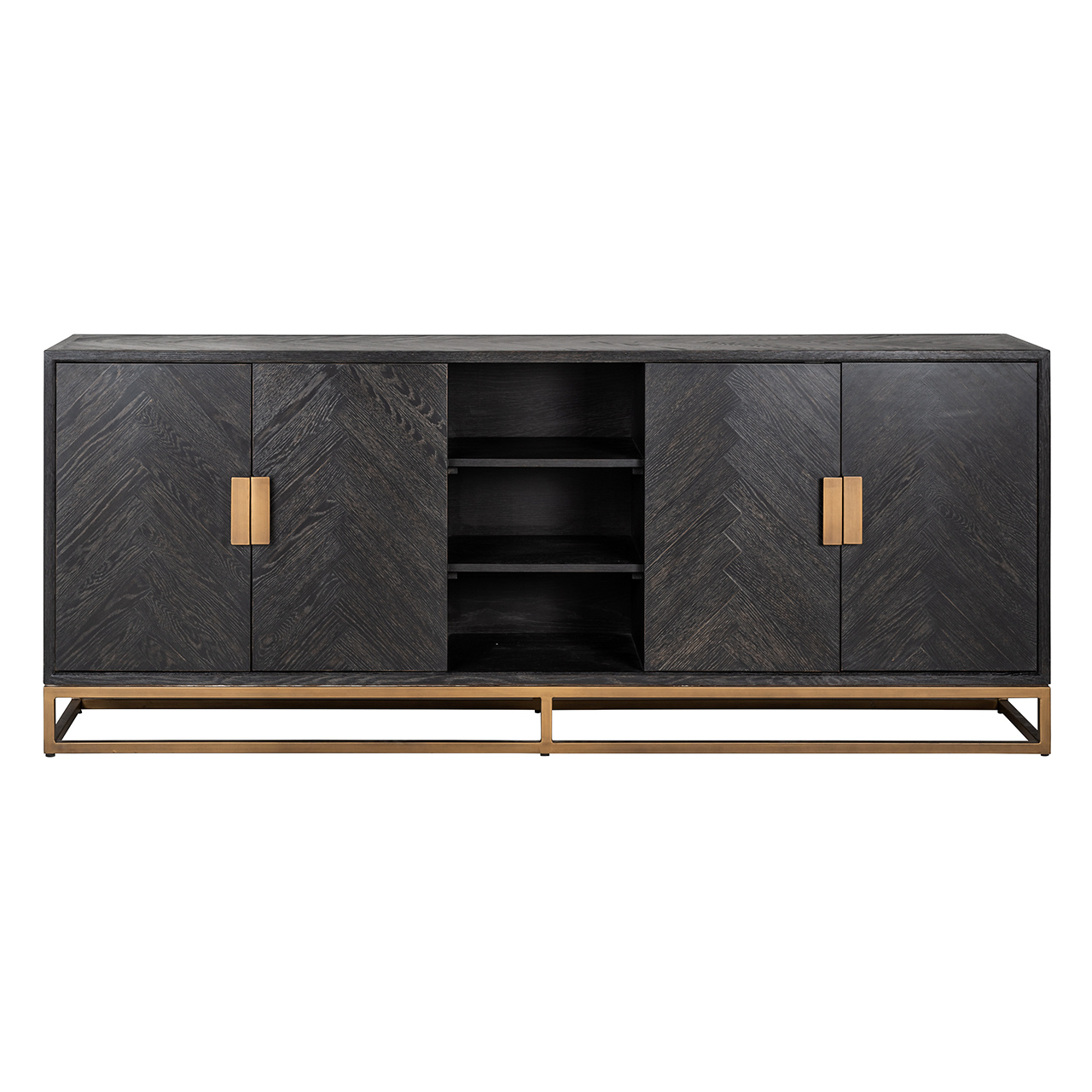 Dressoir Blackbone Brass 4-deuren + open vak (Brushed Gold)