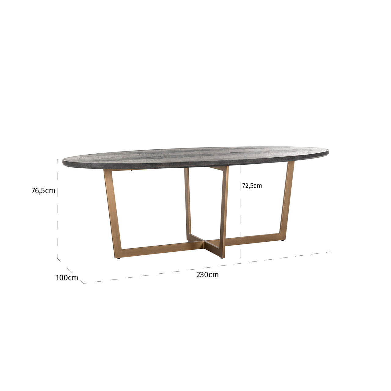 Eettafel Blackbone Brass ovaal 230 (Brushed Gold)