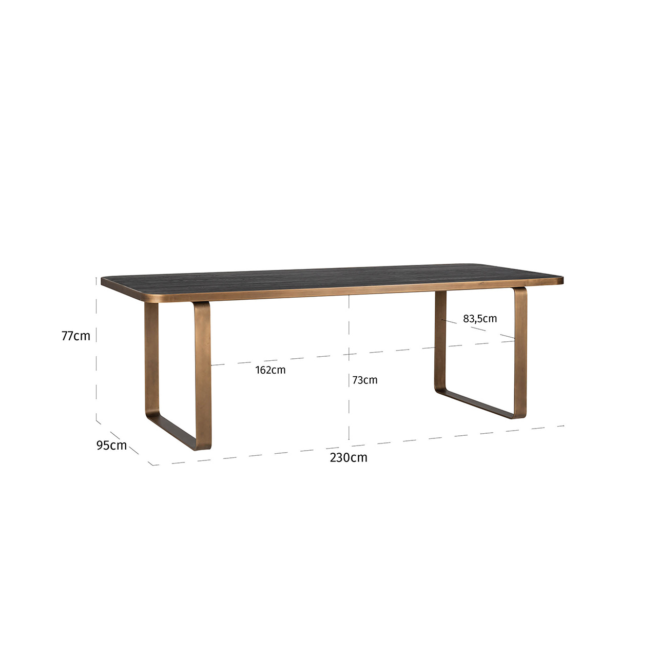 Eettafel Hunter 230x95 (Brushed Gold)