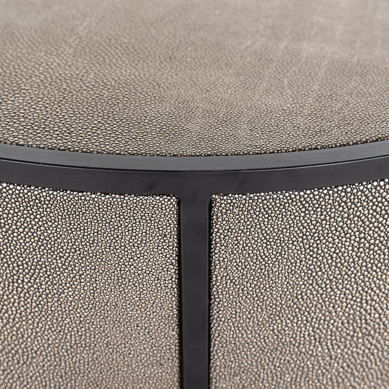 Bijzettafel Lustrio 48Ø Shagreen (Zwart)