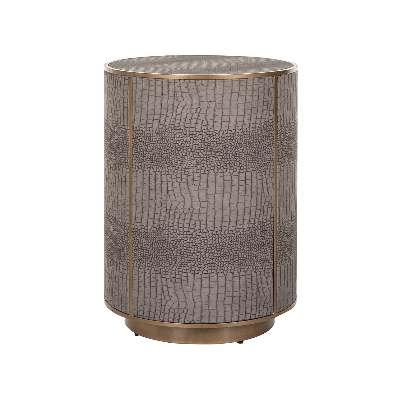 Bijzettafel Classio 45Ø Vegan Leather (Brushed Gold)