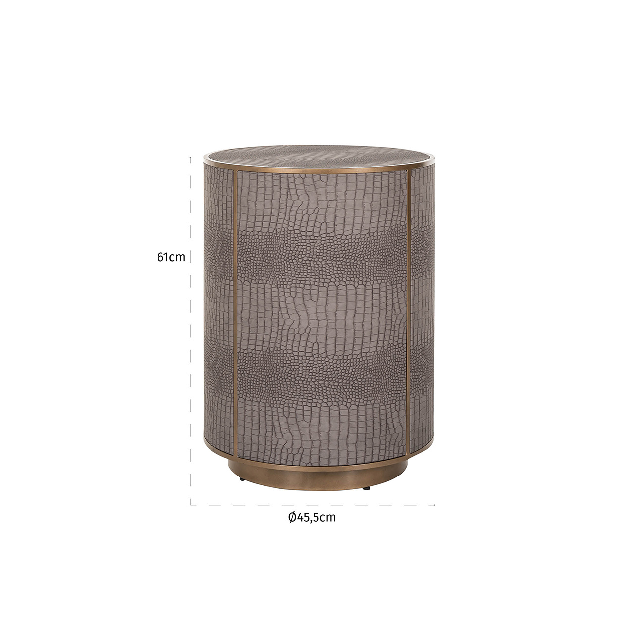 Bijzettafel Classio 45Ø Vegan Leather (Brushed Gold)