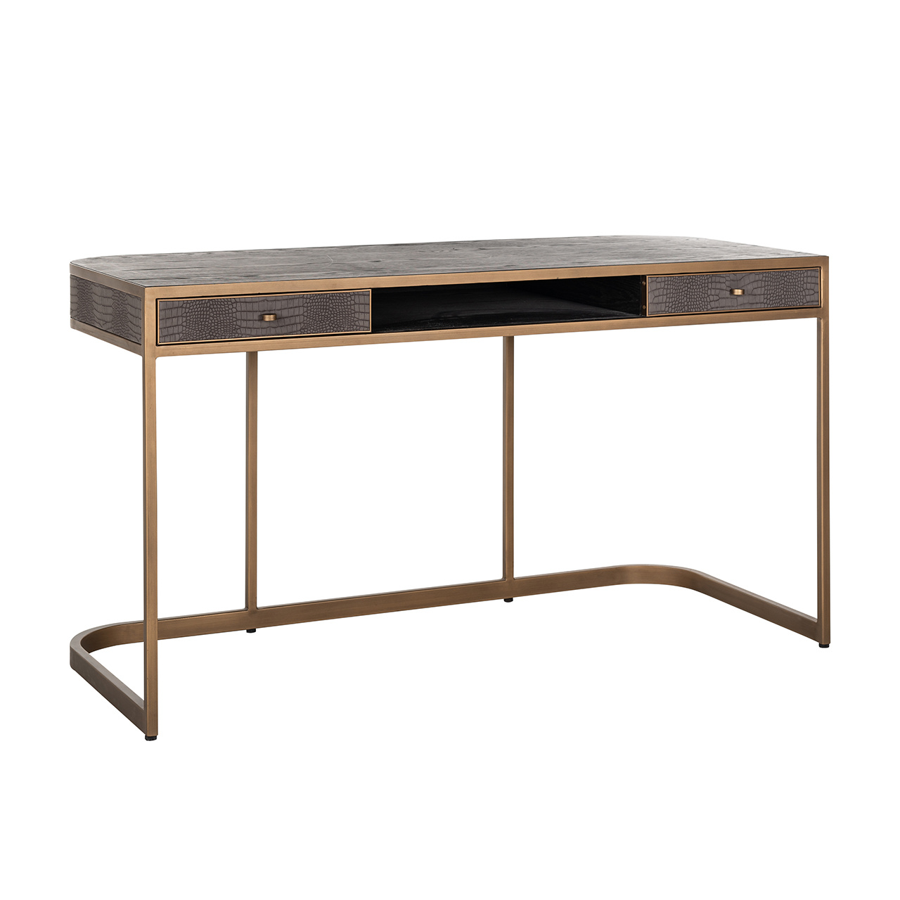 Bureau Classio 2-laden Vegan Leather (Brushed Gold)