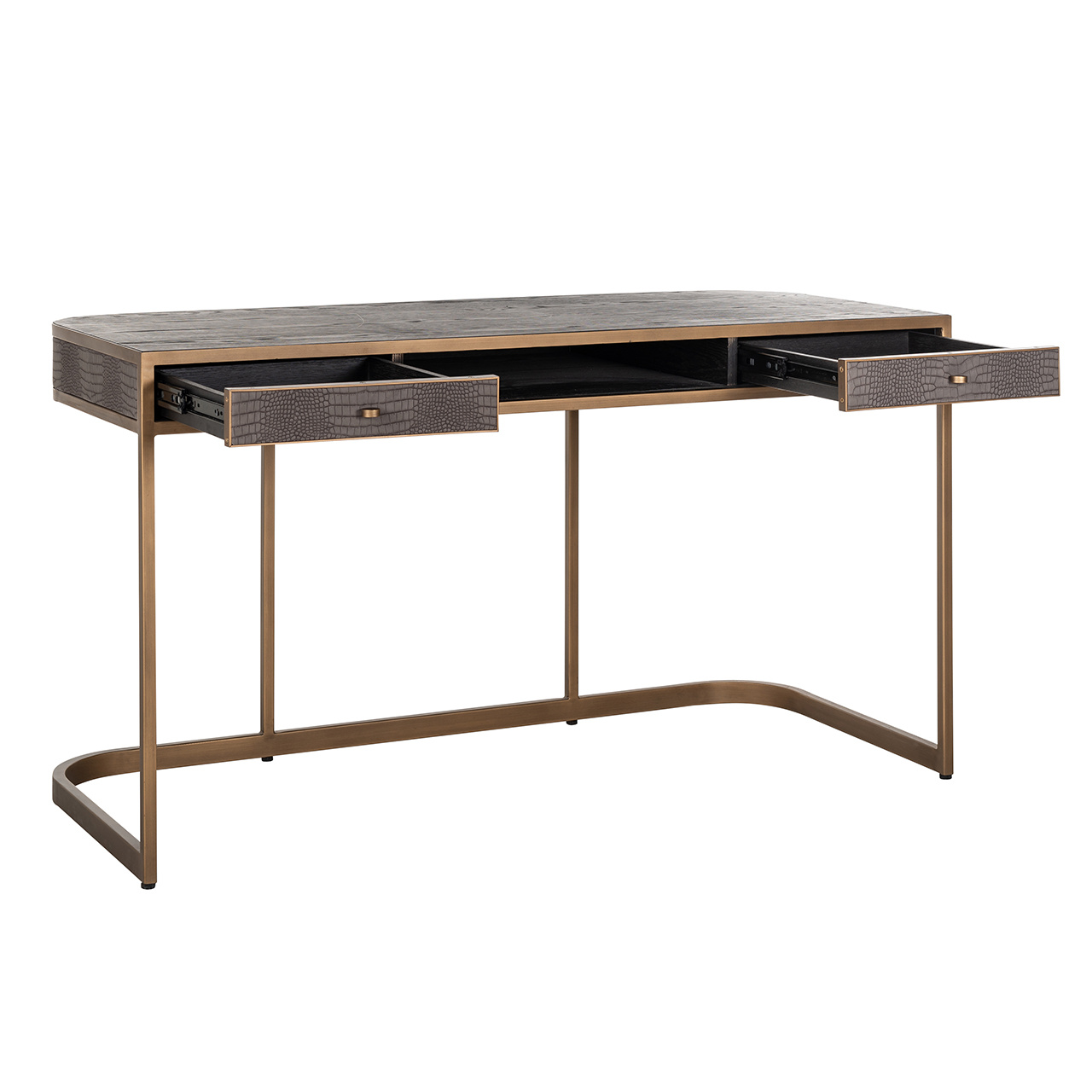 Bureau Classio 2-laden Vegan Leather (Brushed Gold)