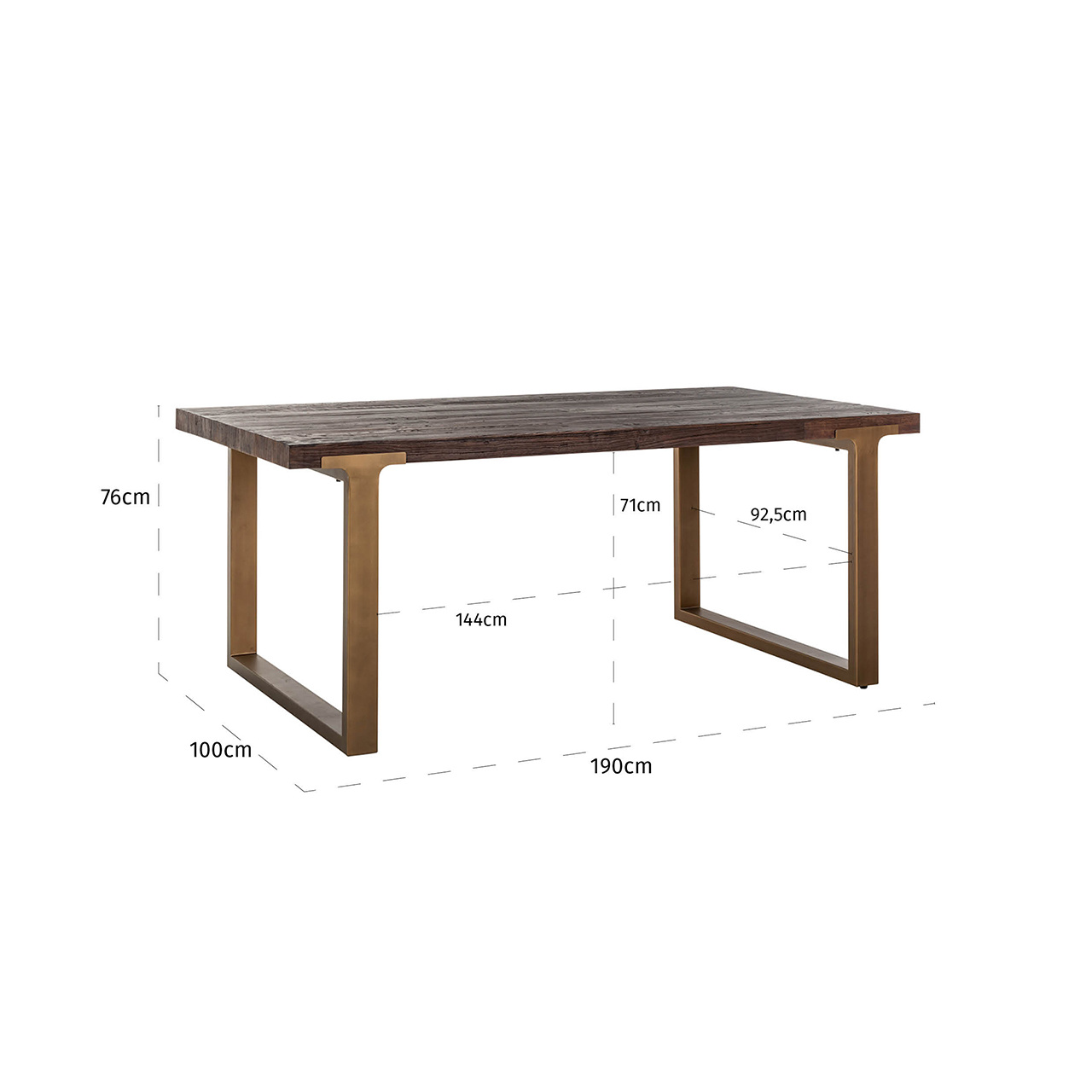 Eettafel Cromford Mill 190 (Brushed Gold)
