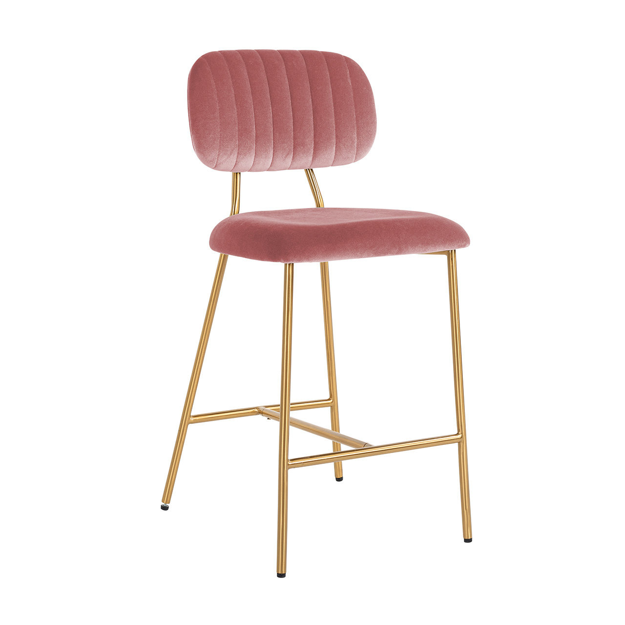 Counterstoel Xenia Blush Velvet / Brushed Gold (Genova 706 Blush)