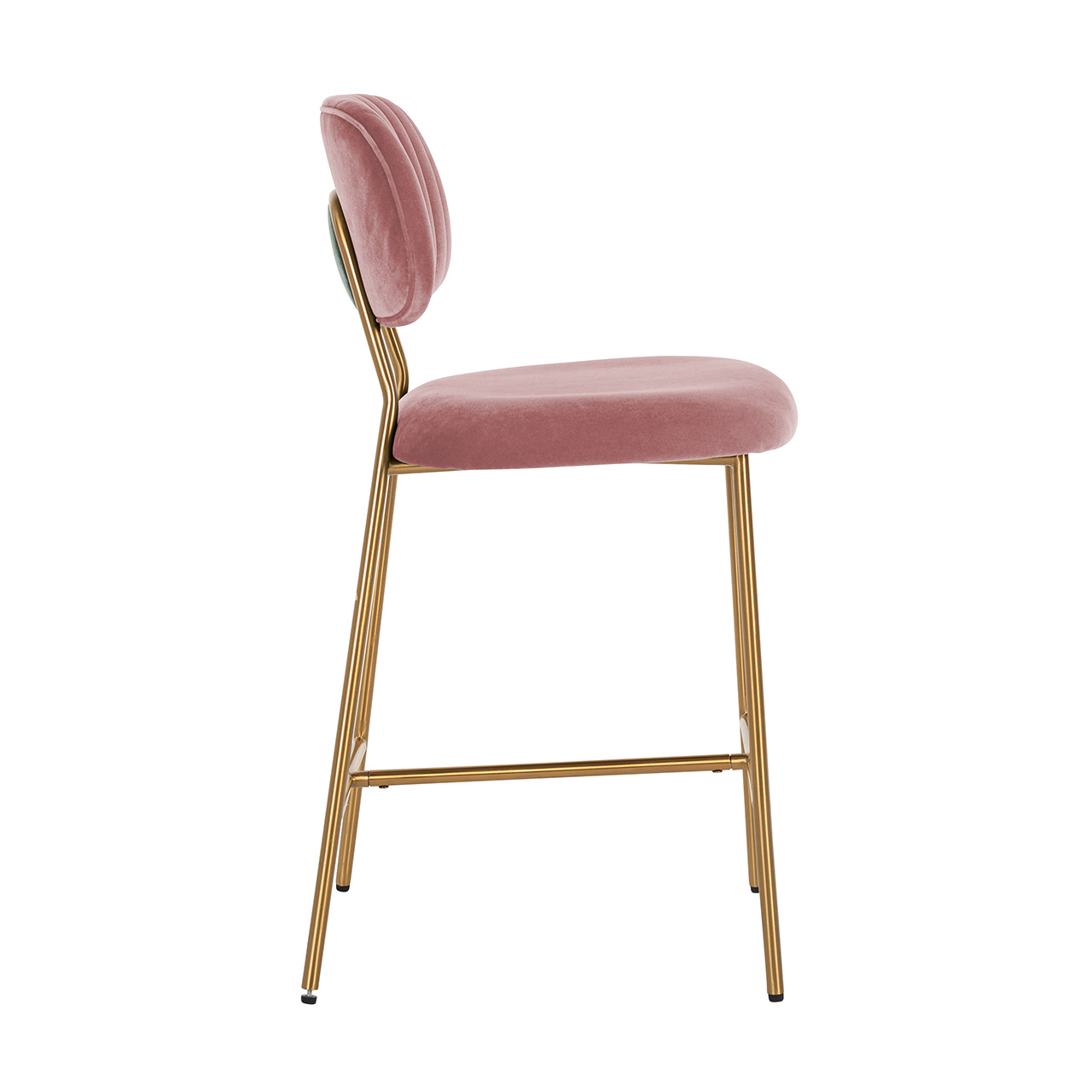 Counterstoel Xenia Blush Velvet / Brushed Gold (Genova 706 Blush)