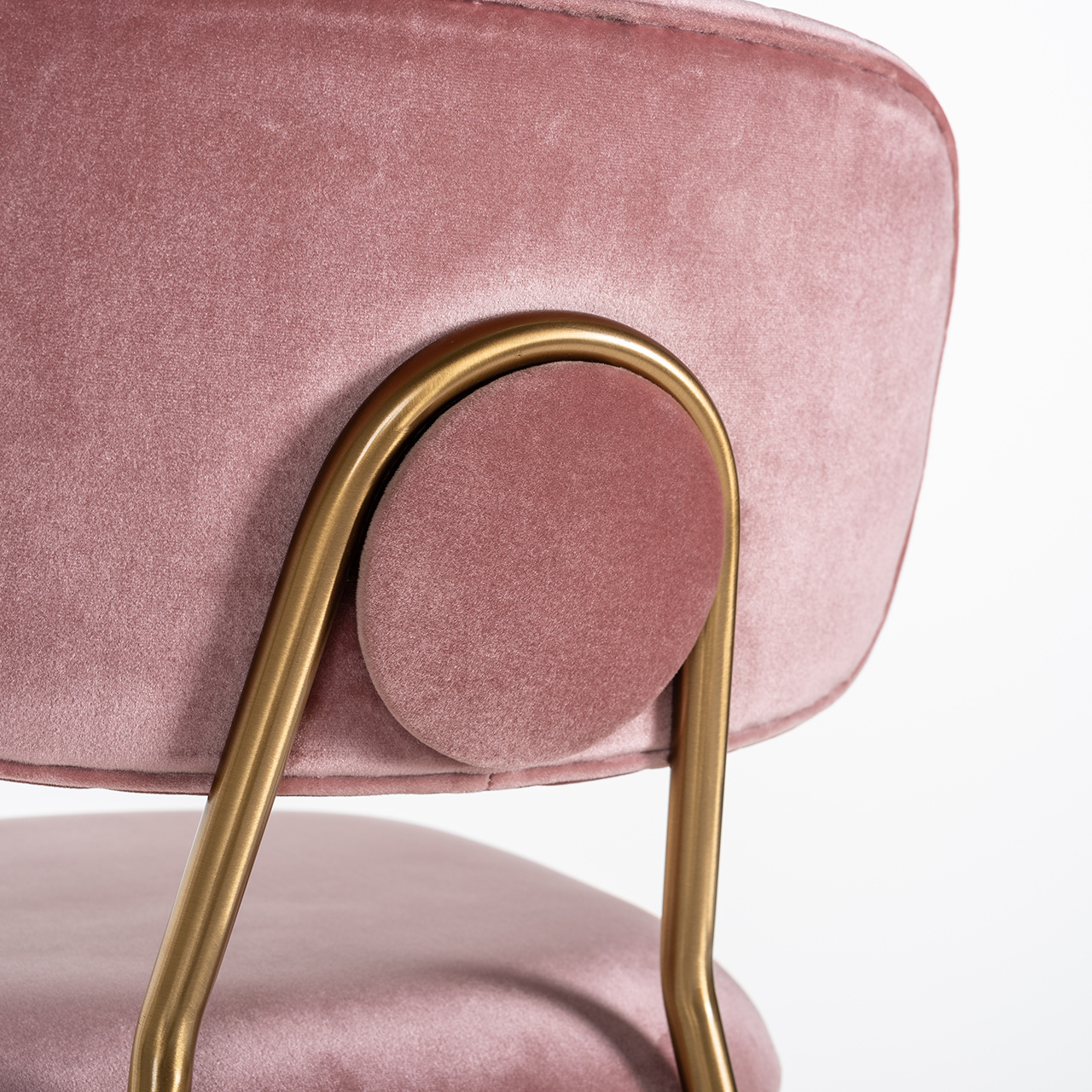 Counterstoel Xenia Blush Velvet / Brushed Gold (Genova 706 Blush)
