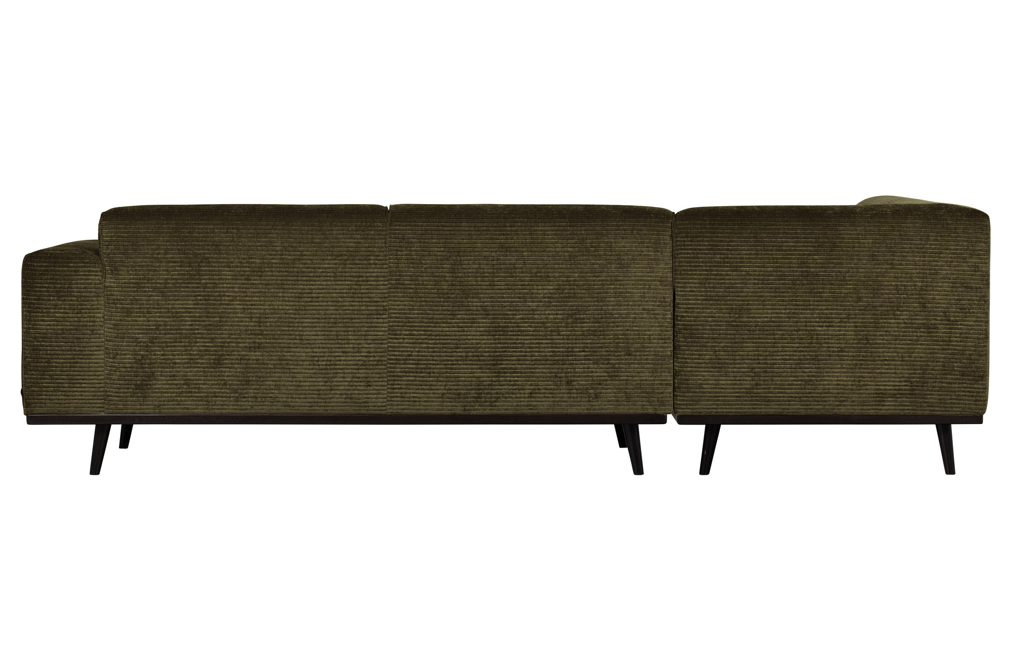 Statement Hoekbank Links Platte Brede Rib Warm Groen