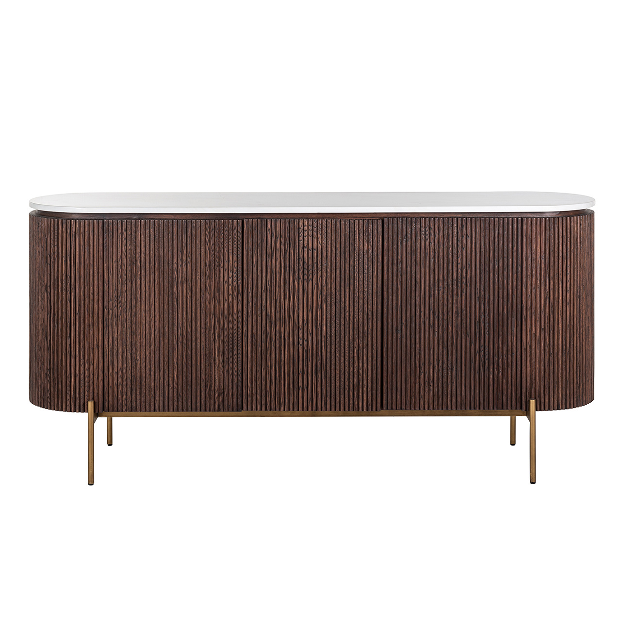 Dressoir Barkley 3-deuren faux marmer (Brushed Gold)