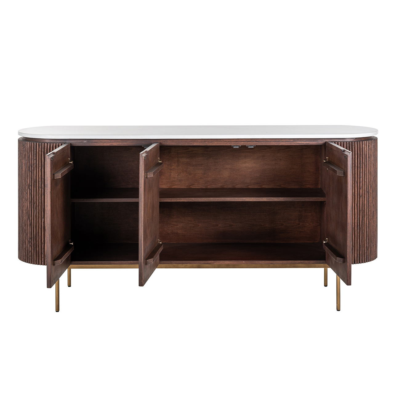 Dressoir Barkley 3-deuren faux marmer (Brushed Gold)