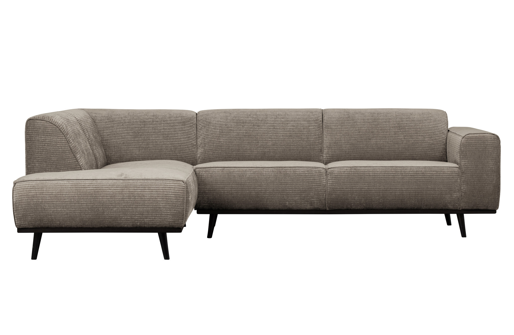 Statement Hoekbank Links Platte Brede Rib Clay