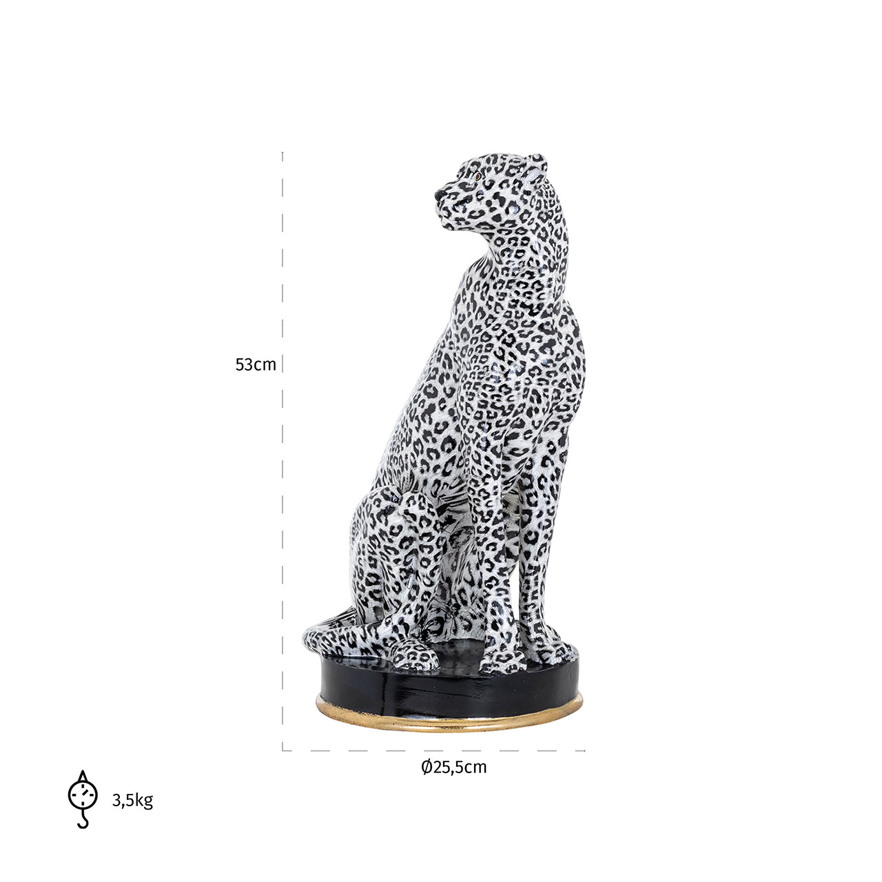 Cheetah deco object (White)