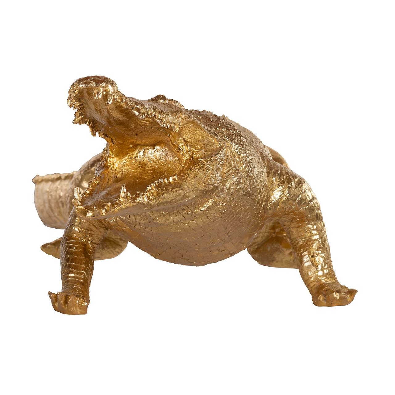 Crocodile deco object big (Goud)