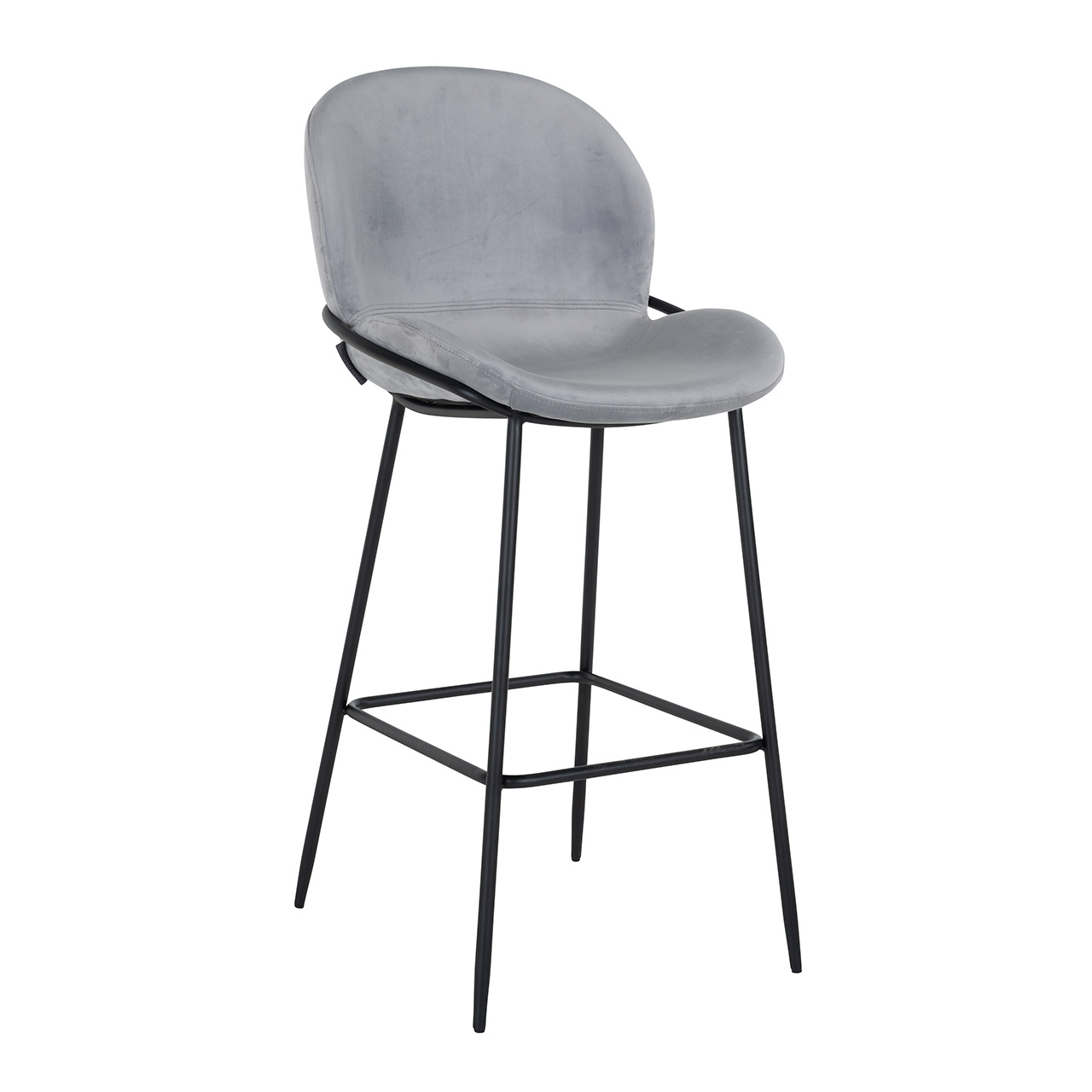 Barstoel Ella Steel Velvet (Quartz Steel 806)