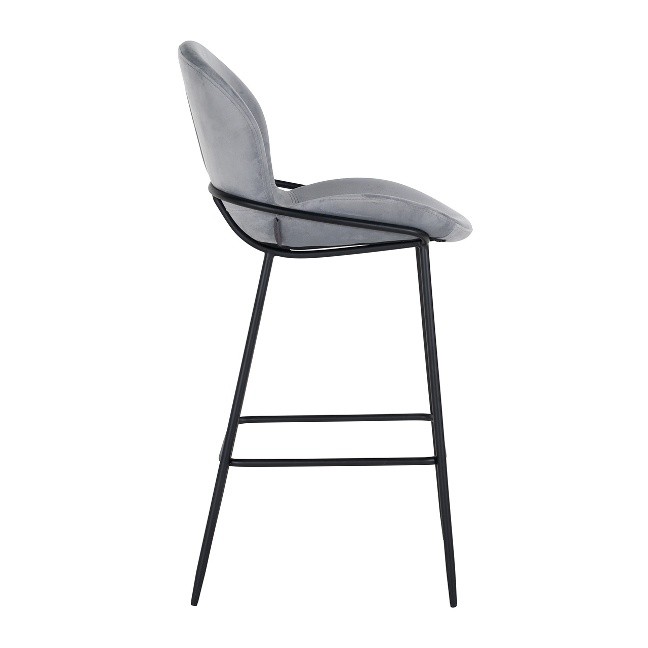 Barstoel Ella Steel Velvet (Quartz Steel 806)