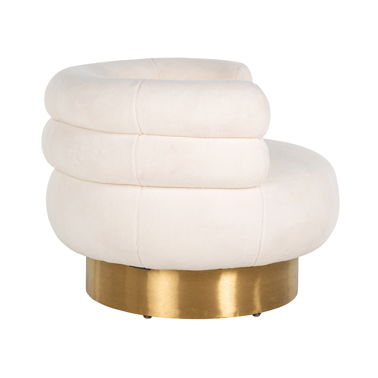 Draaifauteuil Fayah White teddy / Brushed gold