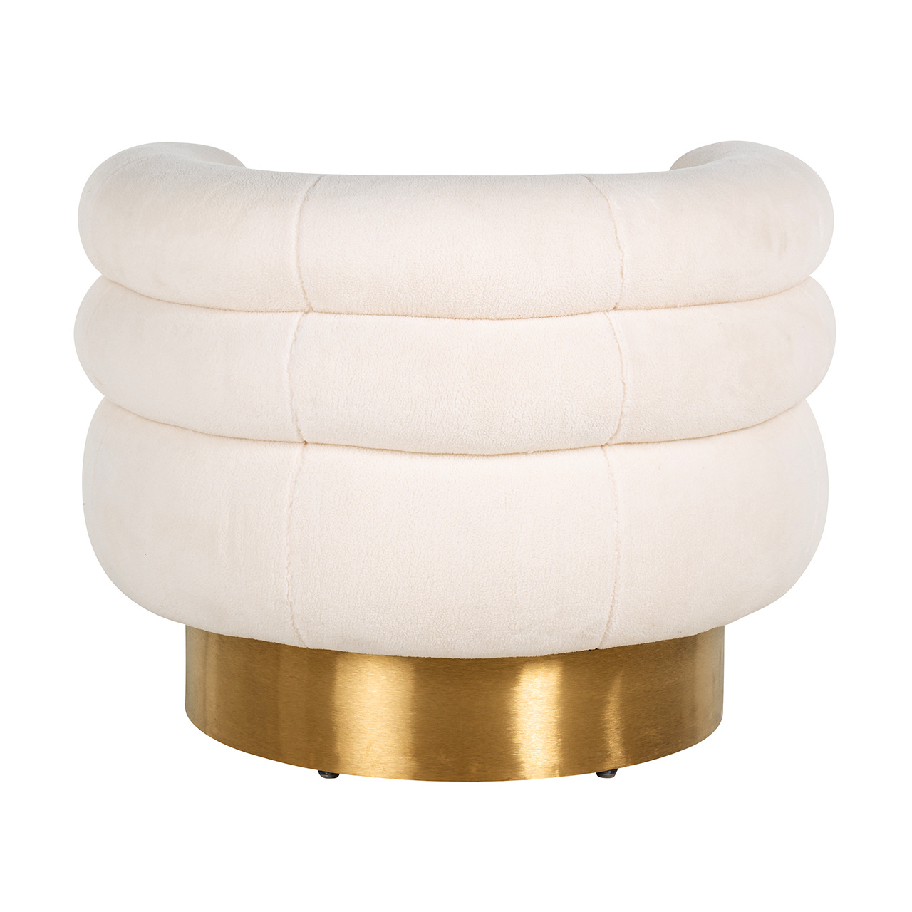 Draaifauteuil Fayah White teddy / Brushed gold