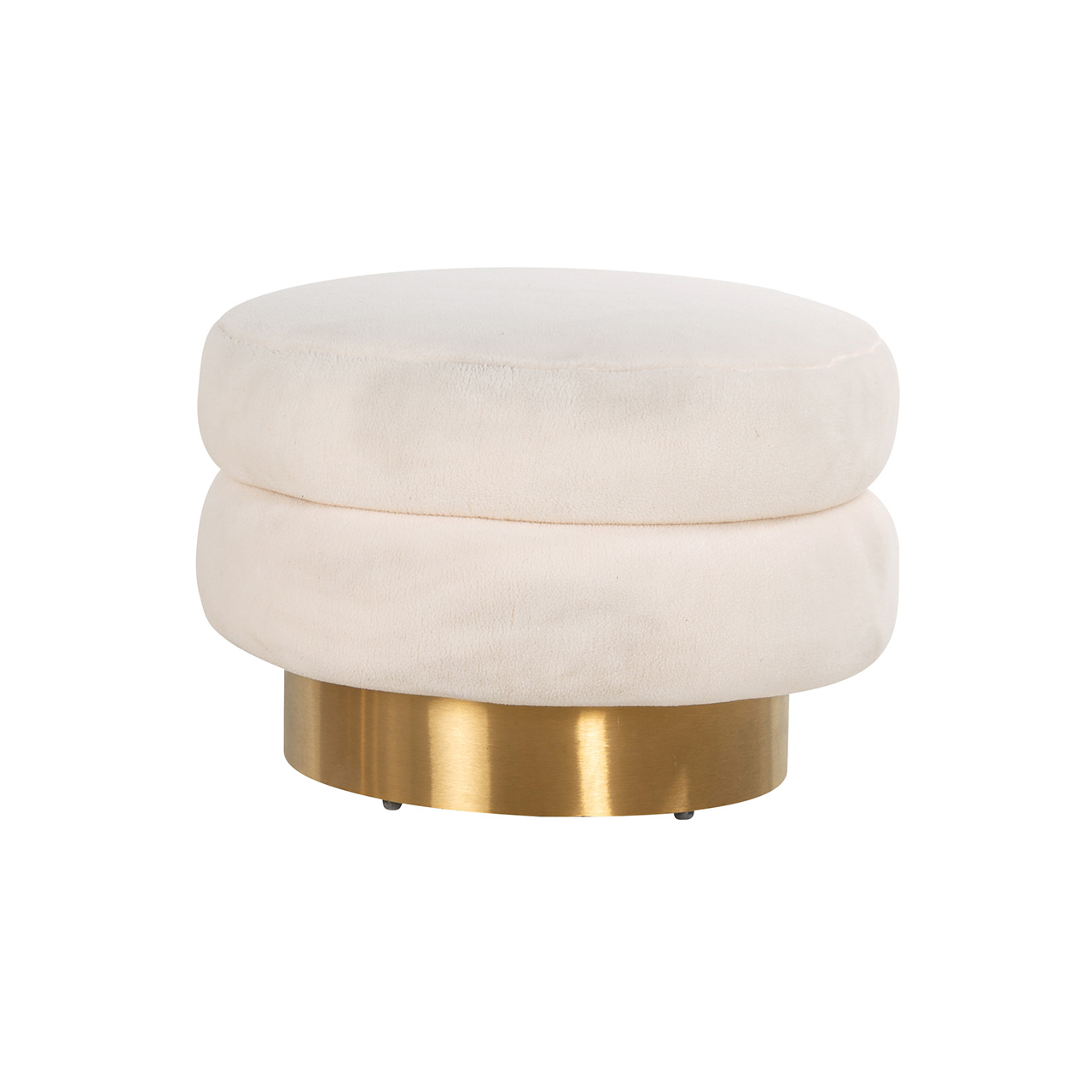 Poef Faya White Teddy / Brushed gold (White)