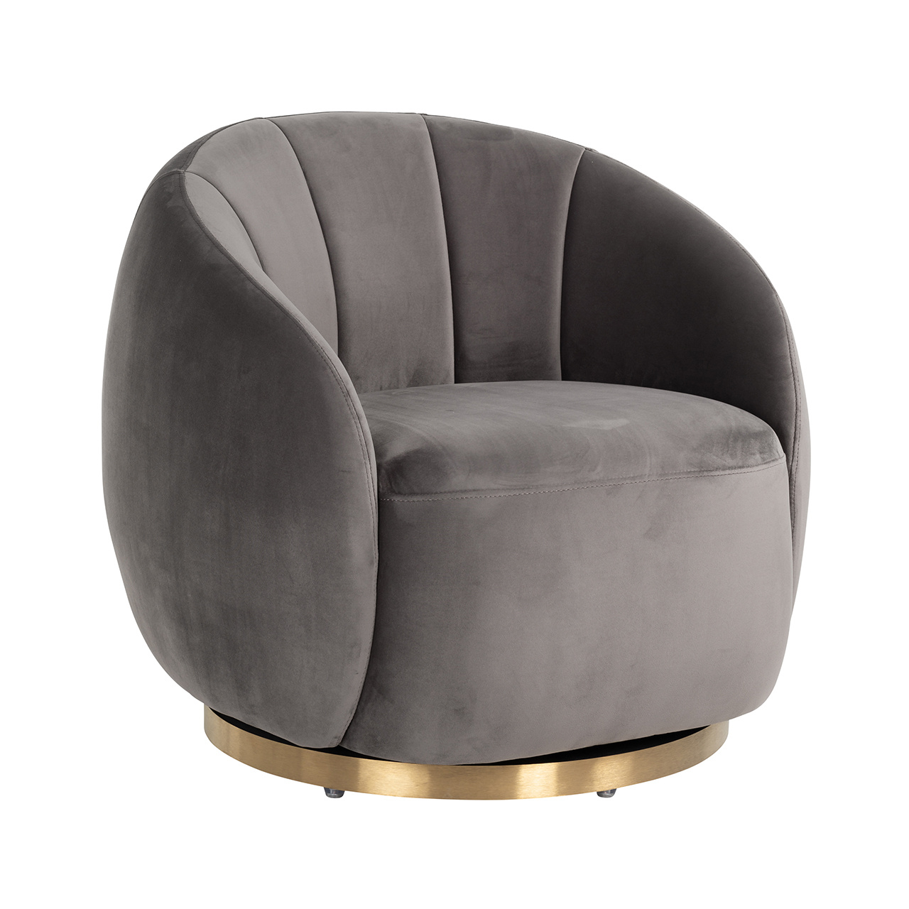 Draaifauteuil Jago Stone Velvet / Brushed gold (Quartz Stone 101)
