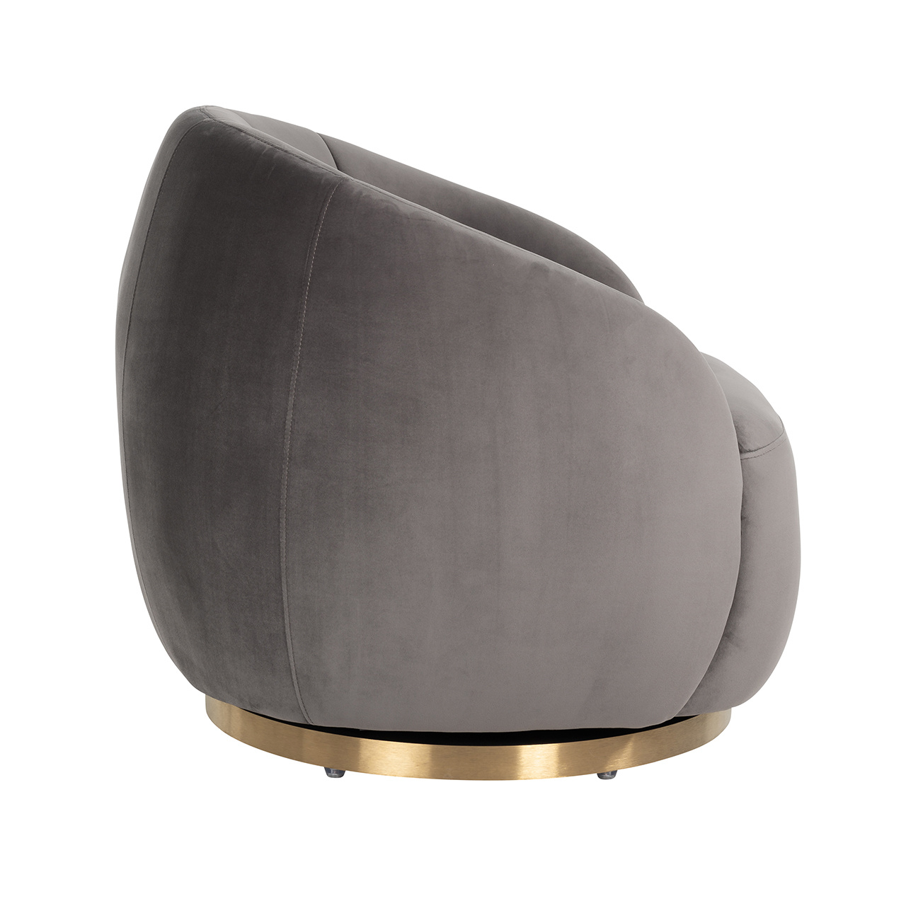 Draaifauteuil Jago Stone Velvet / Brushed gold (Quartz Stone 101)