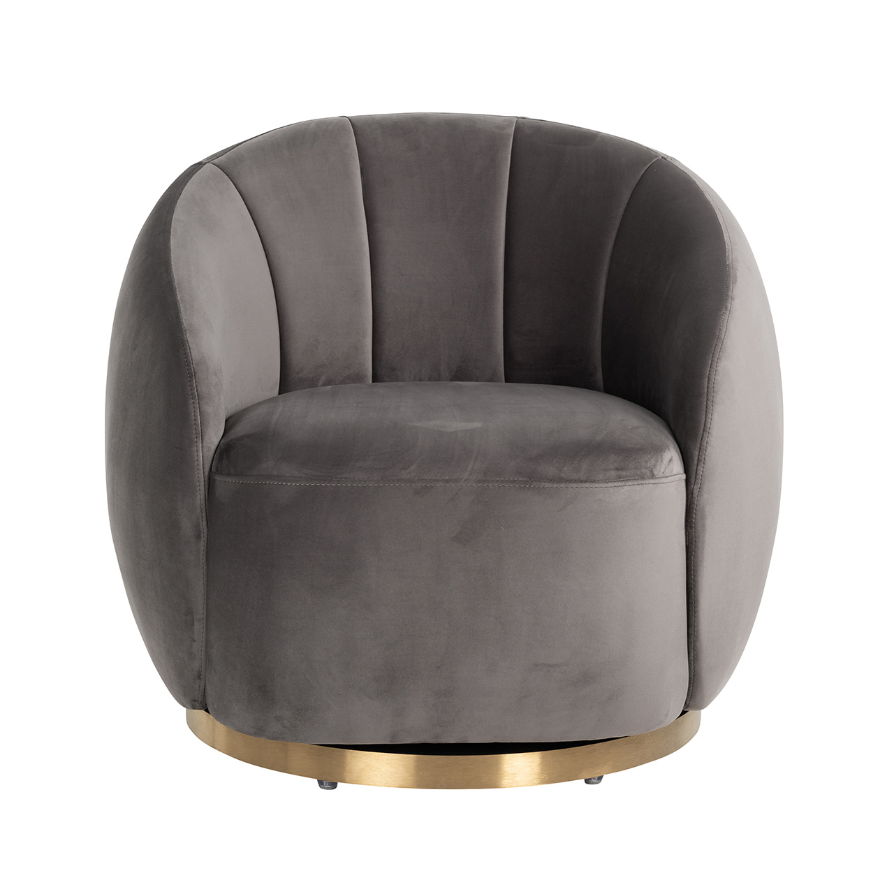 Draaifauteuil Jago Stone Velvet / Brushed gold (Quartz Stone 101)