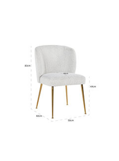 Stoel Cannon White Bouclé / Brushed gold (Copenhagen 900 Bouclé White)