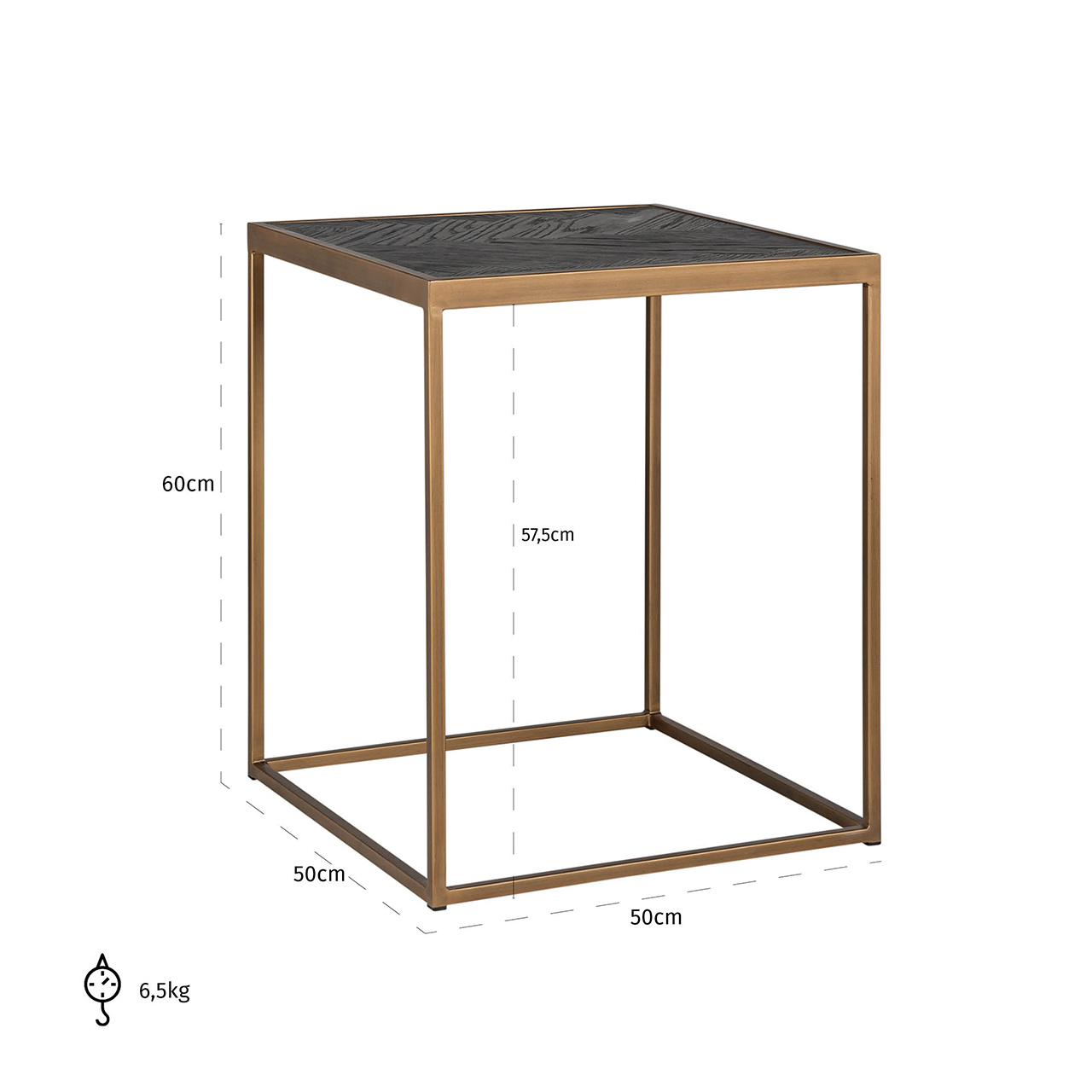 Bijzettafel Blackbone Brass 50x50 (Brushed Gold)