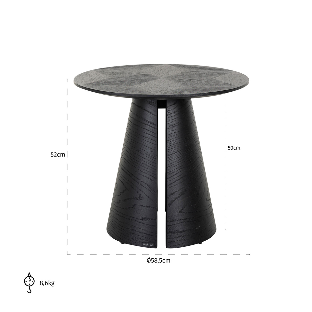 Bijzettafel Blax 58,5Ø (Zwart)