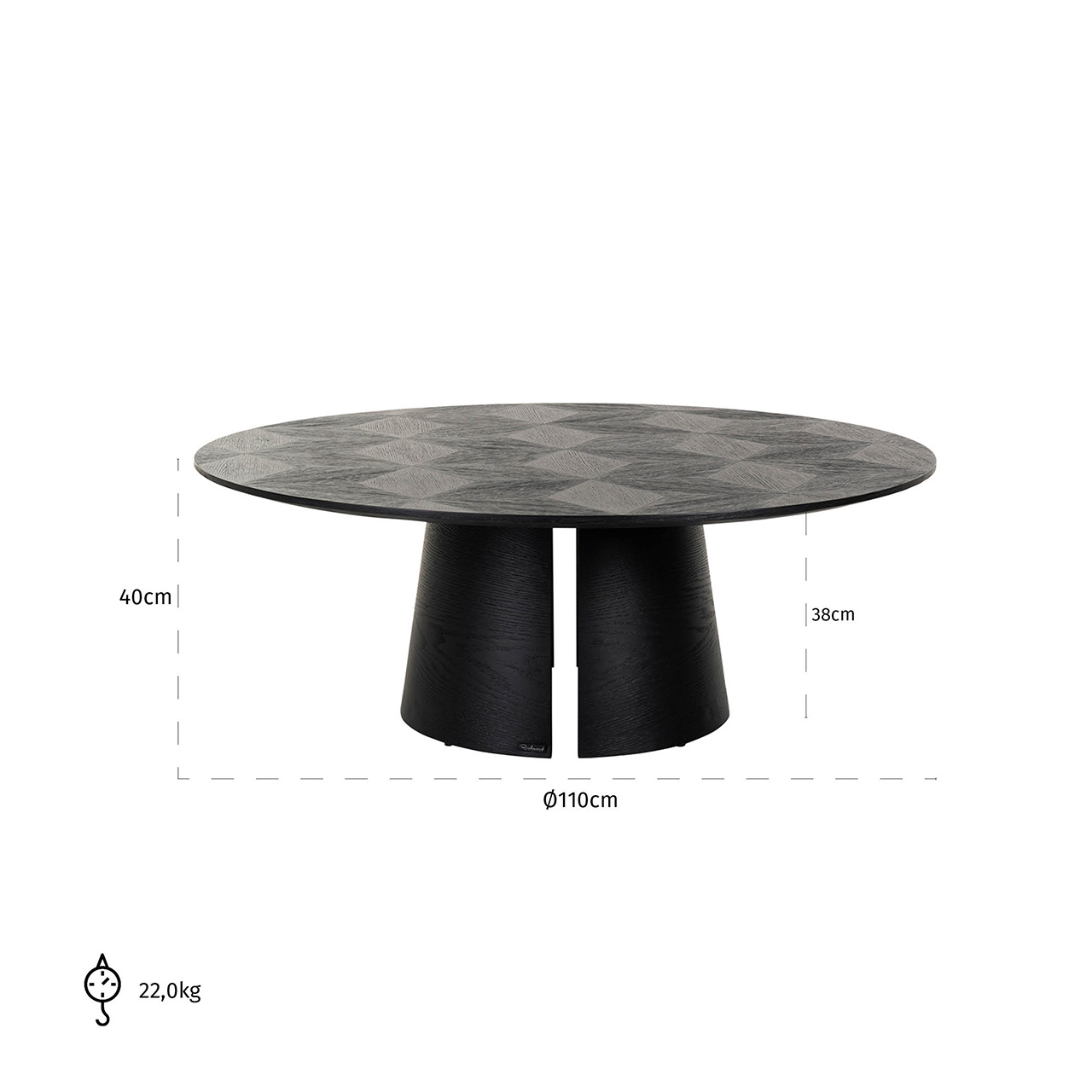 Salontafel Blax 110Ø (Zwart)