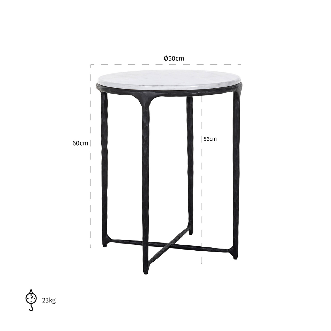 Bijzettafel Steel Smith black Ø50 (Zwart)
