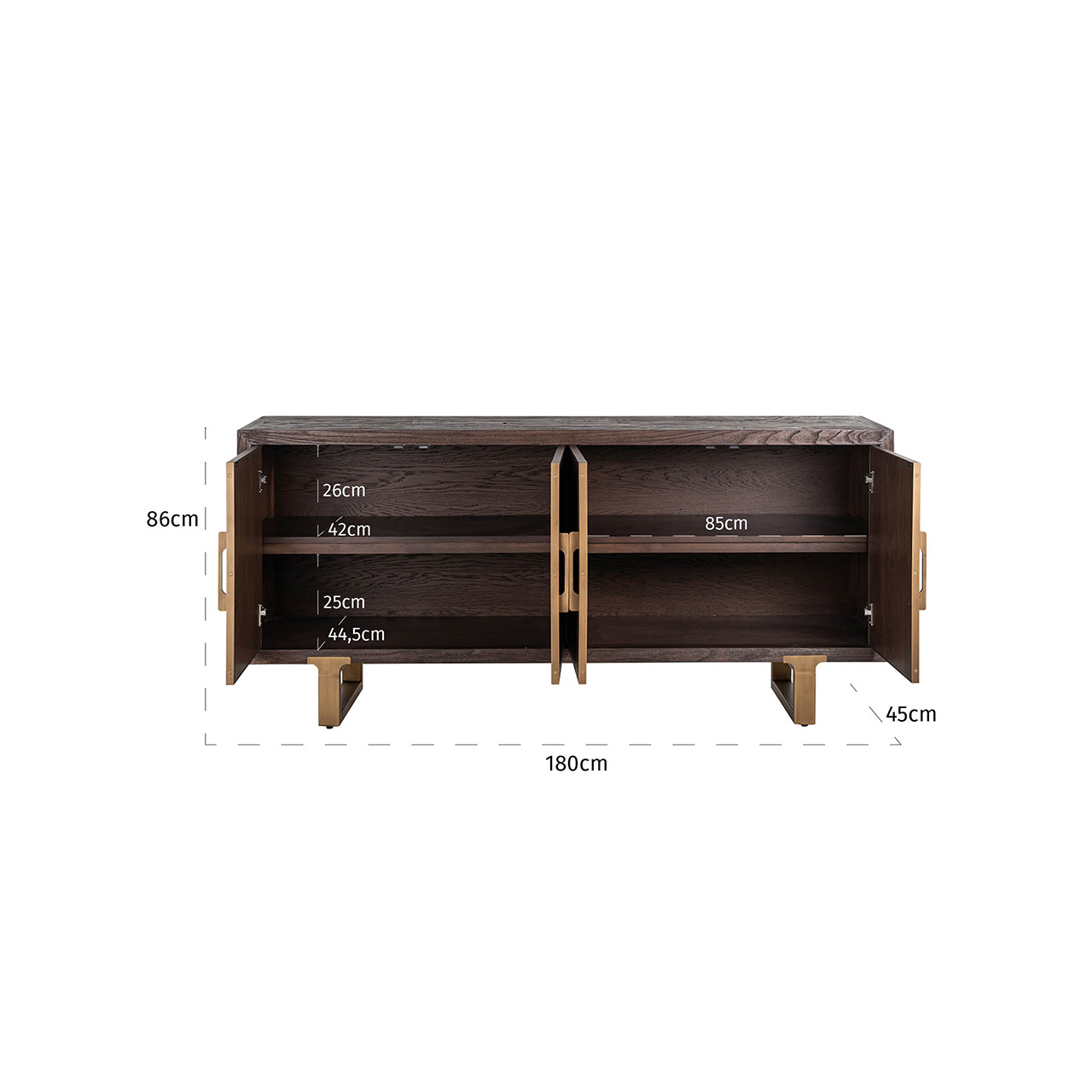 Dressoir Cromford Mill 4-deuren (Brushed Gold)